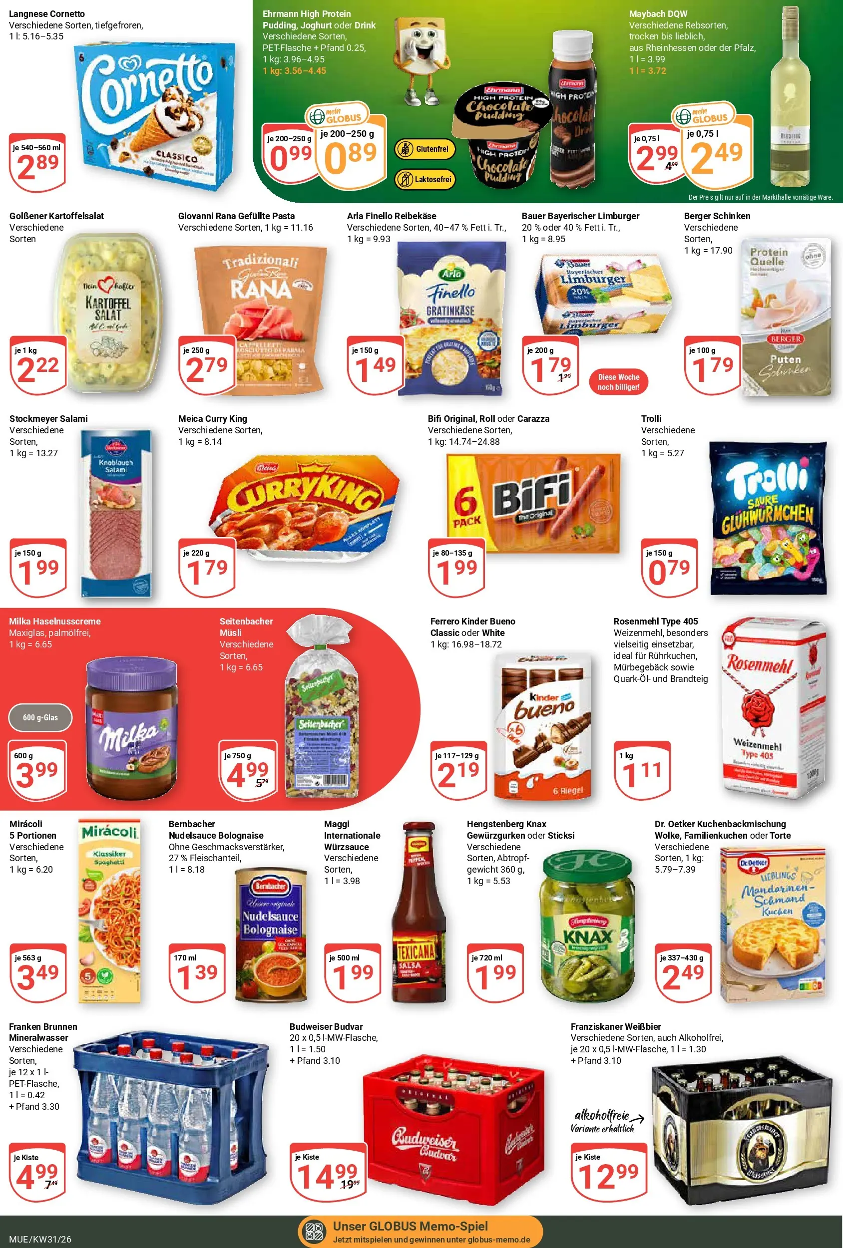 Globus Prospekt Mühldorf (ab 20.07.2026) » Angebote online | Seite: 7 | Produkte: Langnese, Franziskaner, Milka, Salami