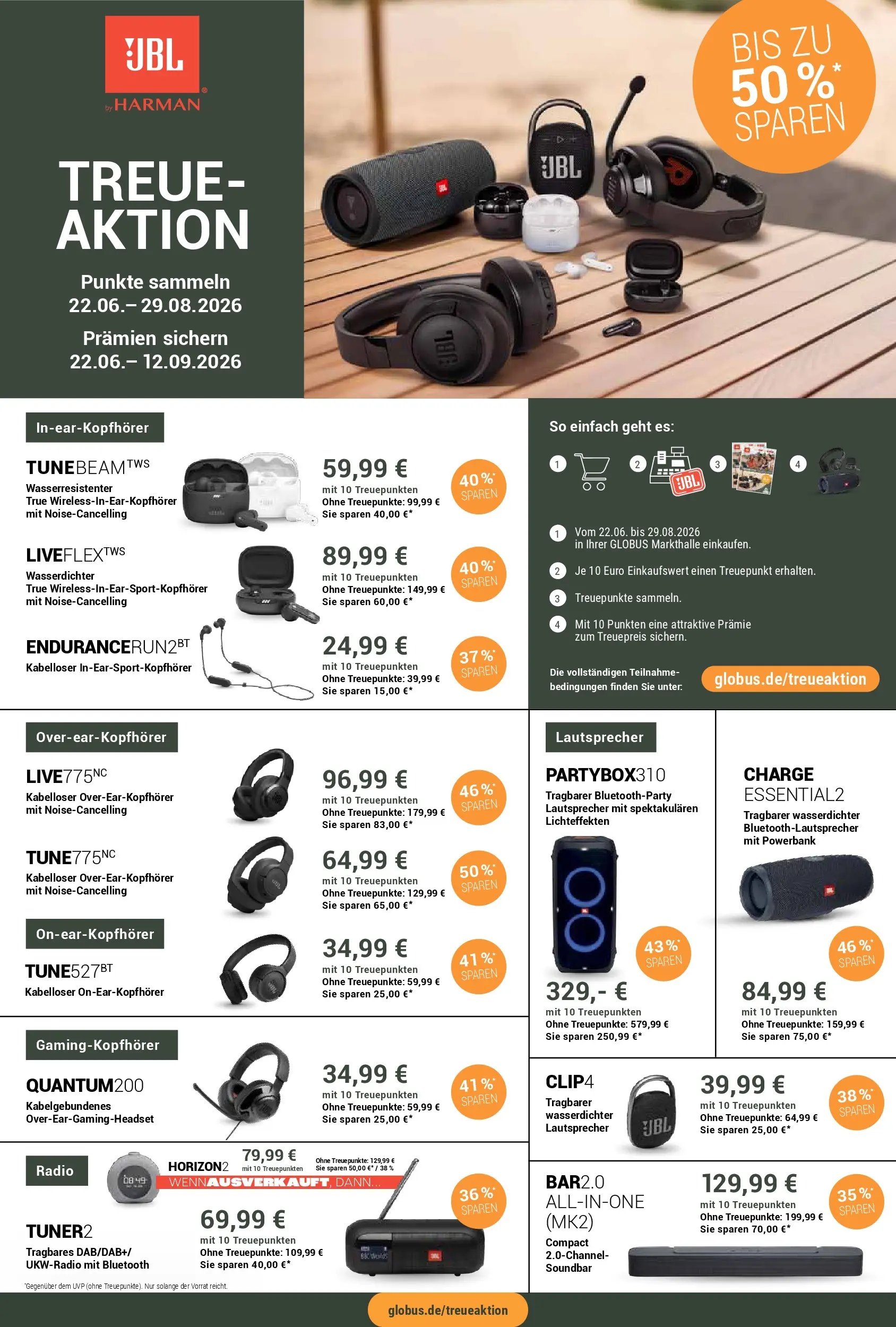 Globus Prospekt Neustadt (ab 27.07.2026) » Angebote online | Seite: 26 | Produkte: Lautsprecher, Soundbar, Powerbank, Radio