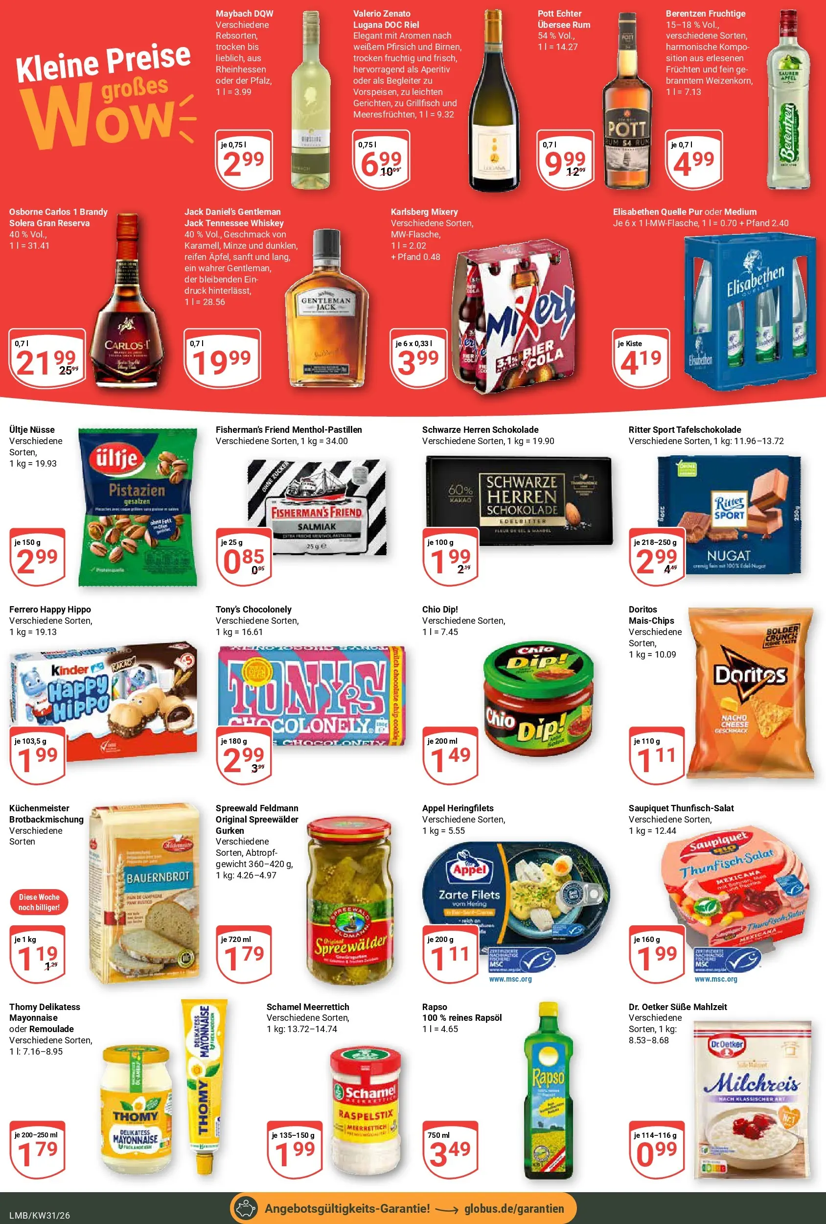 Globus Prospekt Limburg (ab 27.07.2026) » Angebote online | Seite: 8 | Produkte: Osborne, Milch, Jack Daniel's, Berentzen