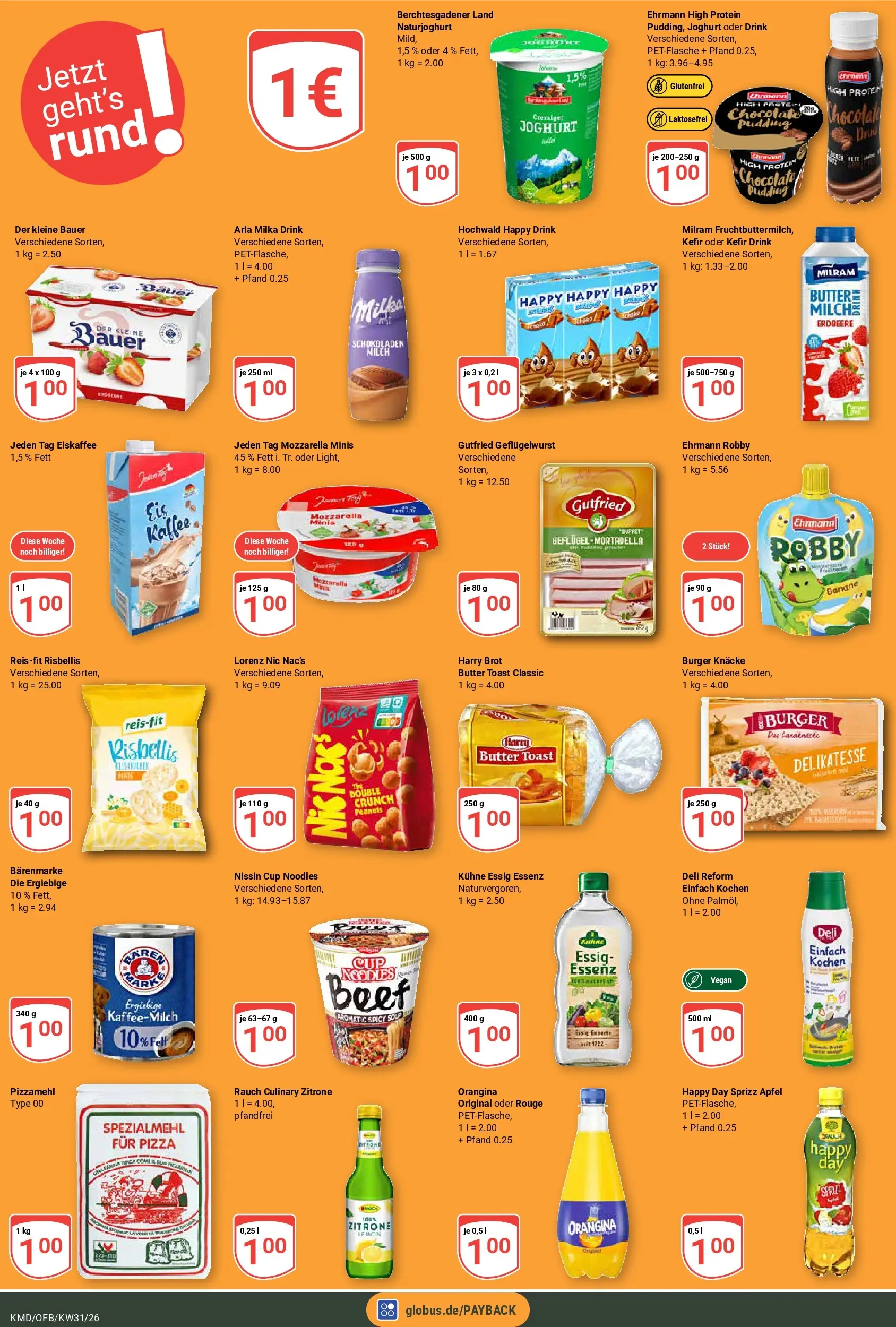 Globus Prospekt Köln (ab 27.07.2026) » Angebote online | Seite: 16 | Produkte: Kefir, Mozzarella, Pudding, Brot