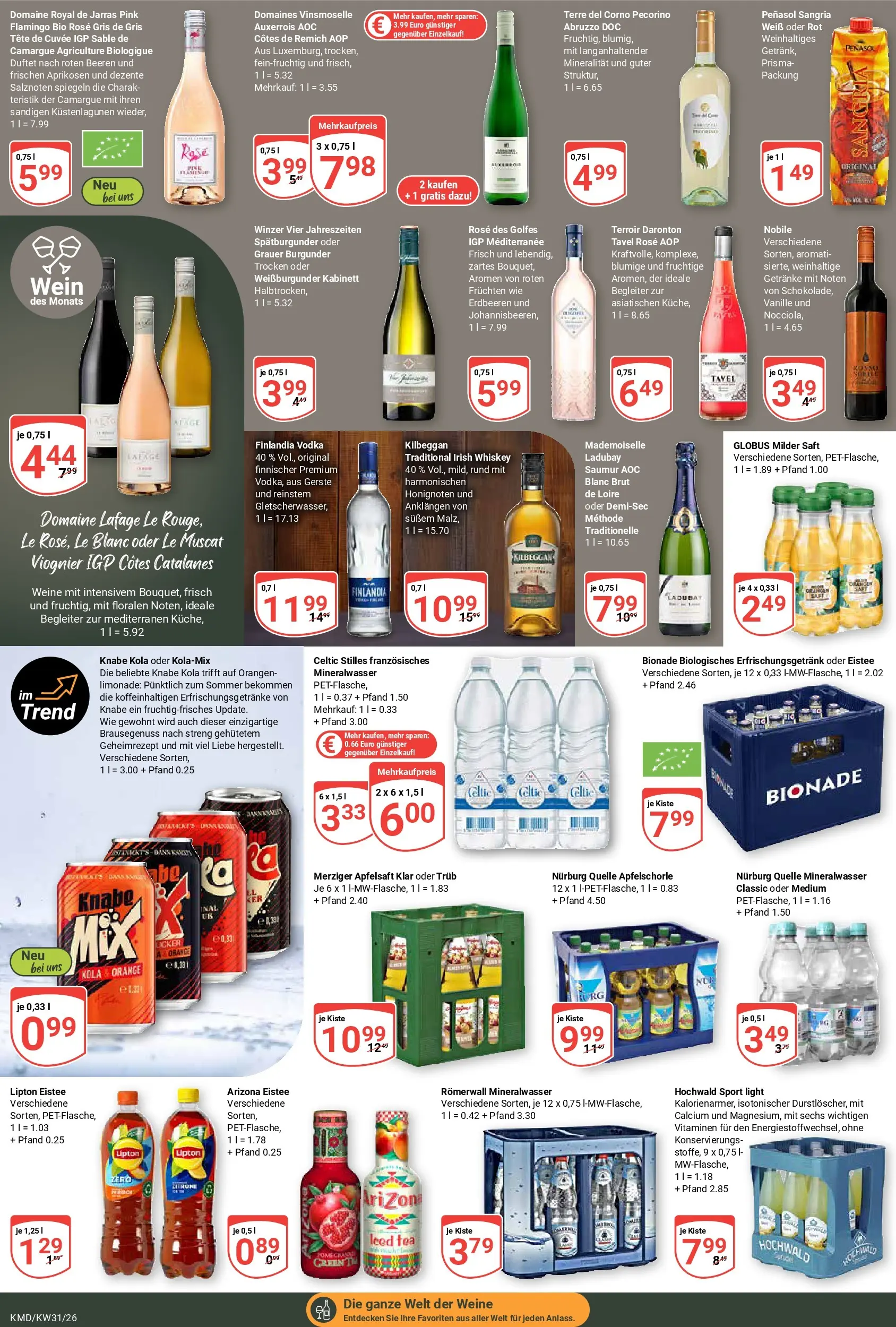 Globus Prospekt Köln (ab 27.07.2026) » Angebote online | Seite: 17 | Produkte: Küche, Limonade, Bionade, Wein
