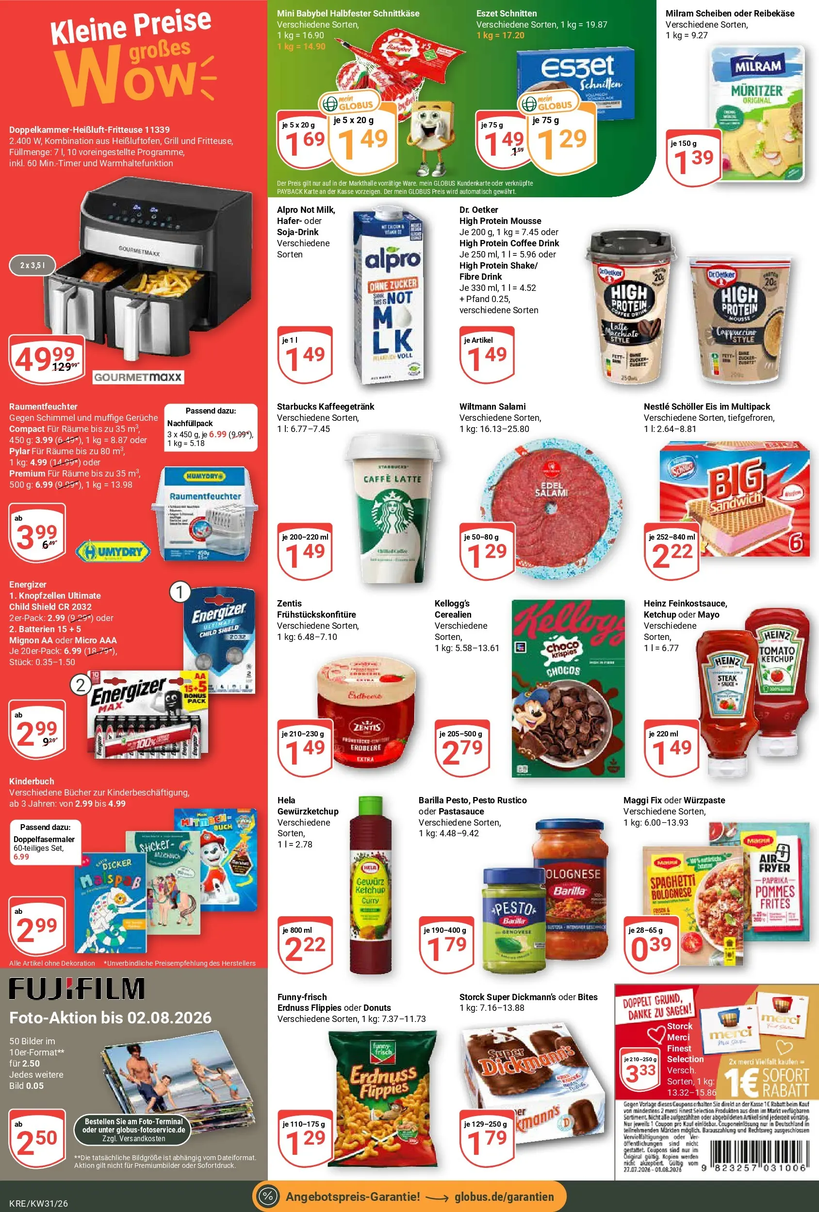 Globus Prospekt Krefeld (ab 27.07.2026) » Angebote online | Seite: 6 | Produkte: Pommes, Milram, Salami, Steak