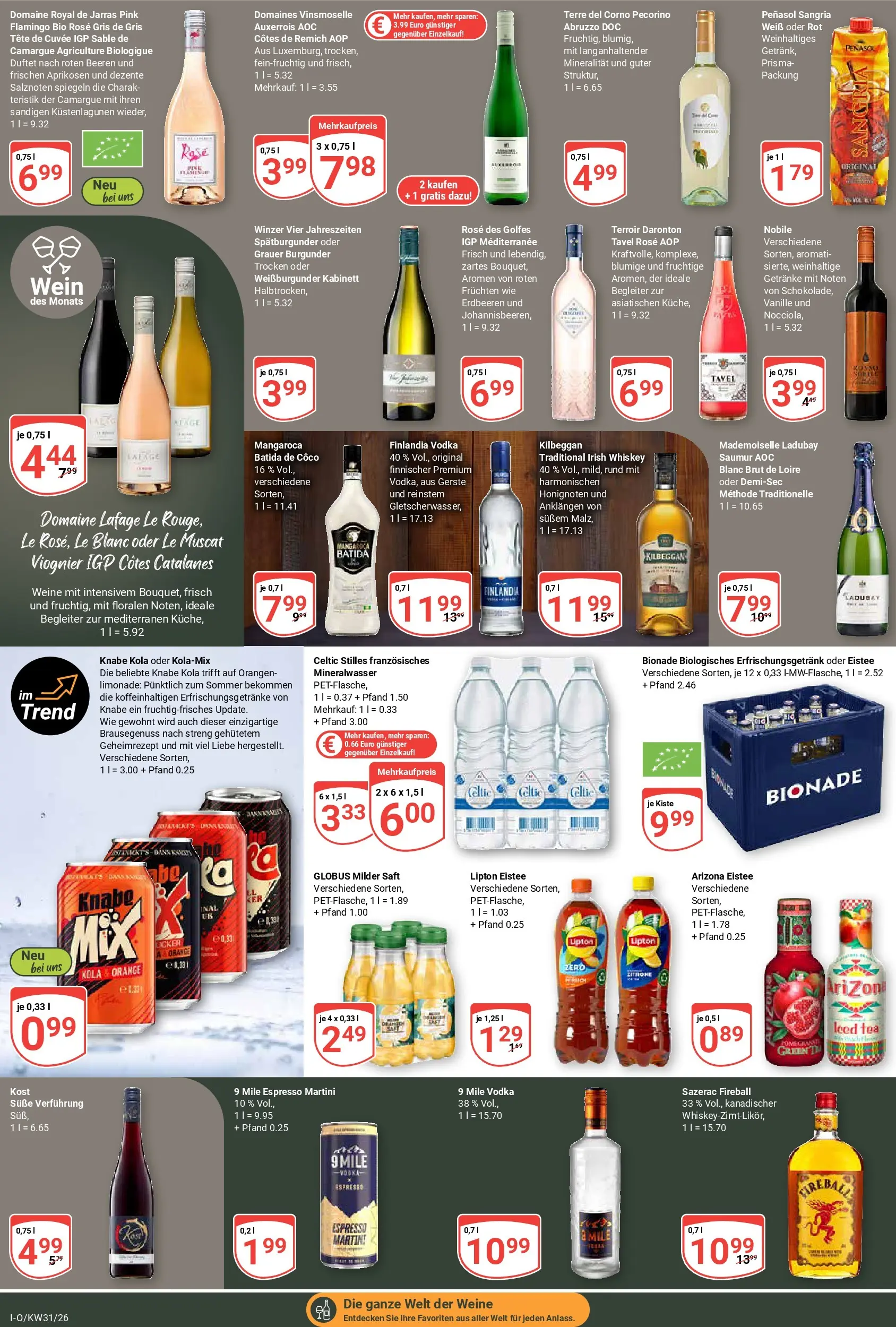 Globus Prospekt Idar-Oberstein (ab 27.07.2026) » Angebote online | Seite: 15 | Produkte: Mineralwasser, Saft, Wein, Erdbeeren