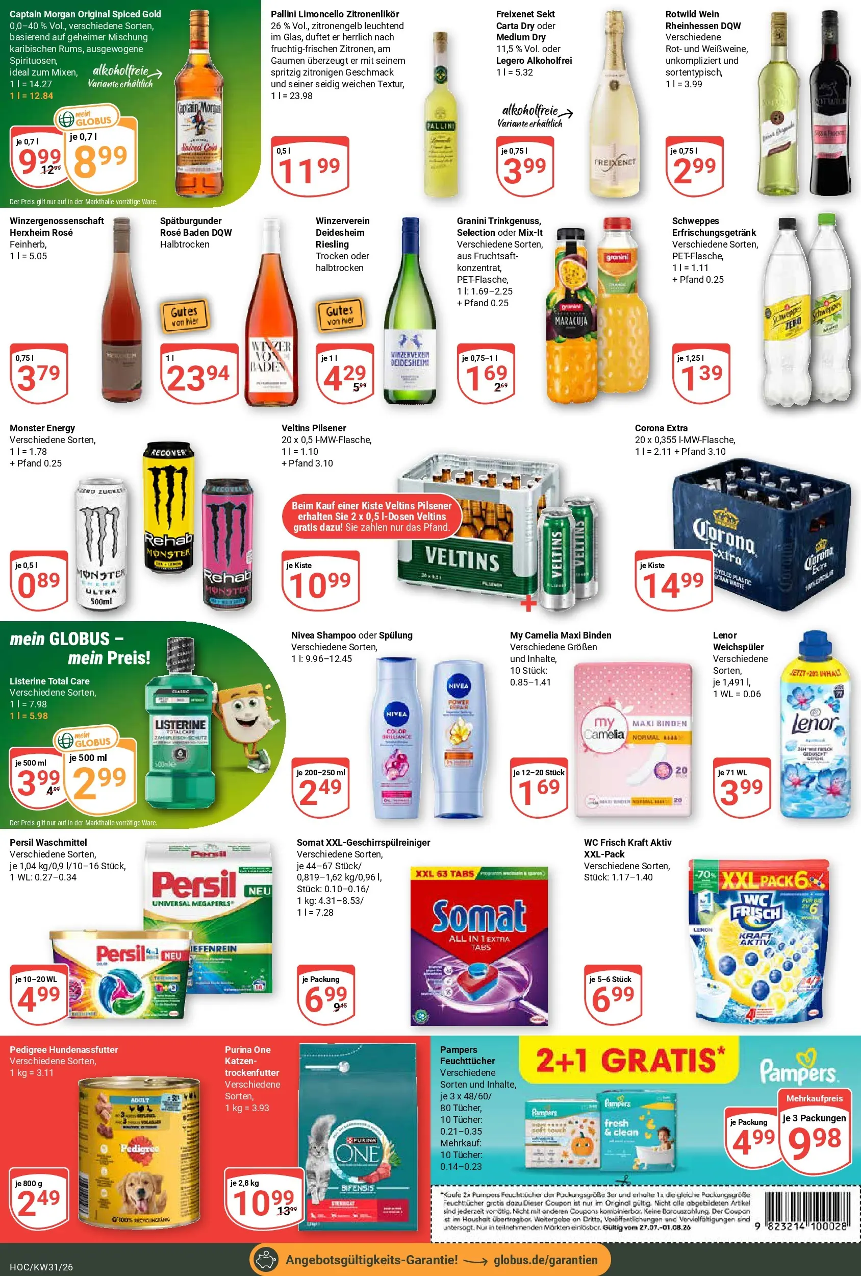 Globus Prospekt Hockenheim (ab 20.07.2026) » Angebote online | Seite: 9 | Produkte: Energy, Pampers, Monster, Waschmittel