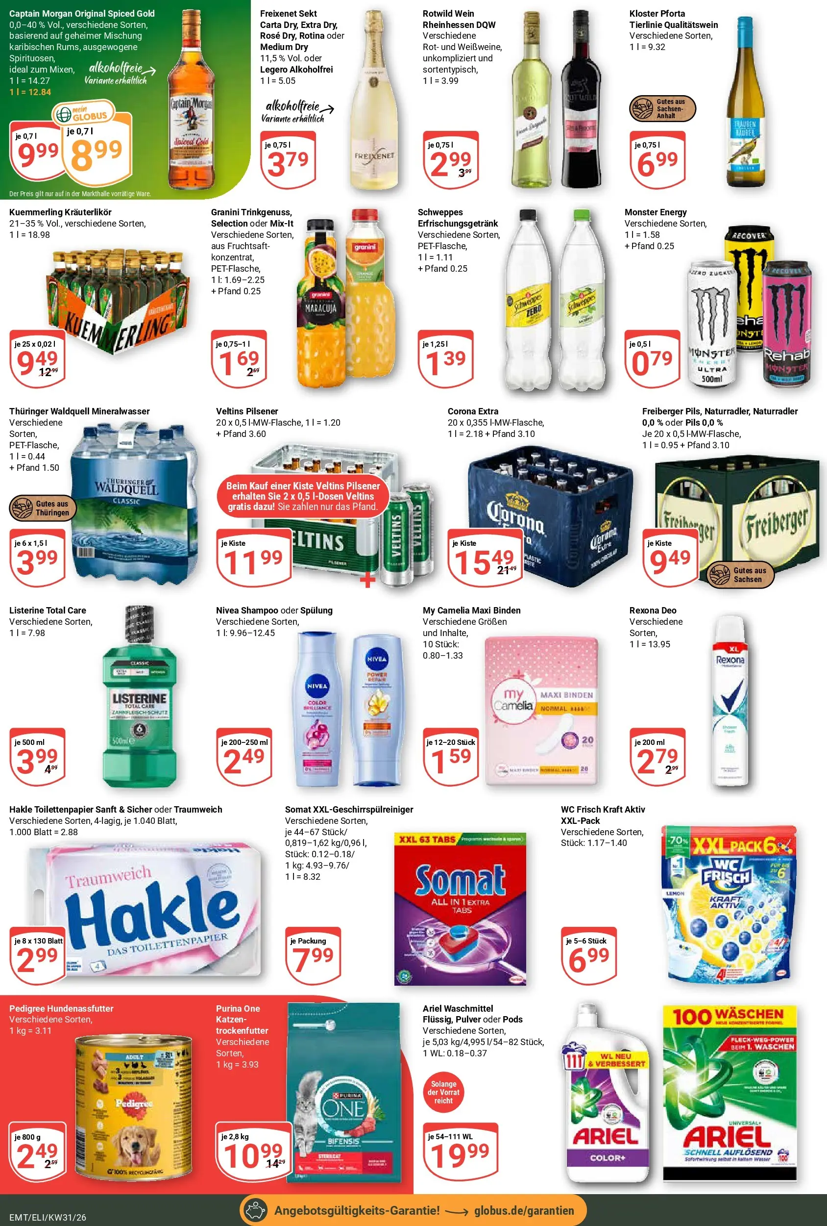 Globus Prospekt Mittelhausen (ab 27.07.2026) » Angebote online | Seite: 5 | Produkte: Pils, Waschmittel, Veltins, Toilettenpapier
