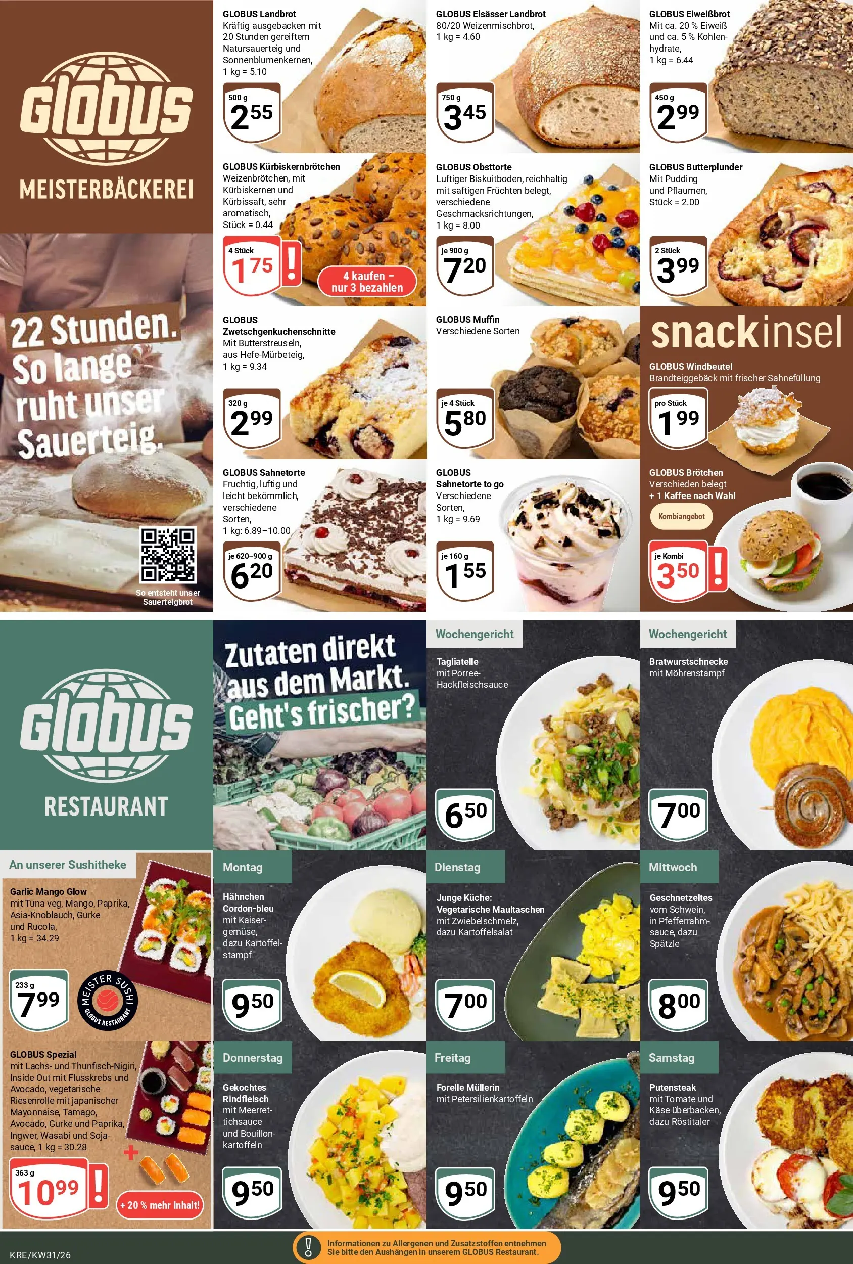Globus Prospekt Krefeld (ab 27.07.2026) » Angebote online | Seite: 9 | Produkte: Hahnchen, Küche, Kartoffeln, Mango