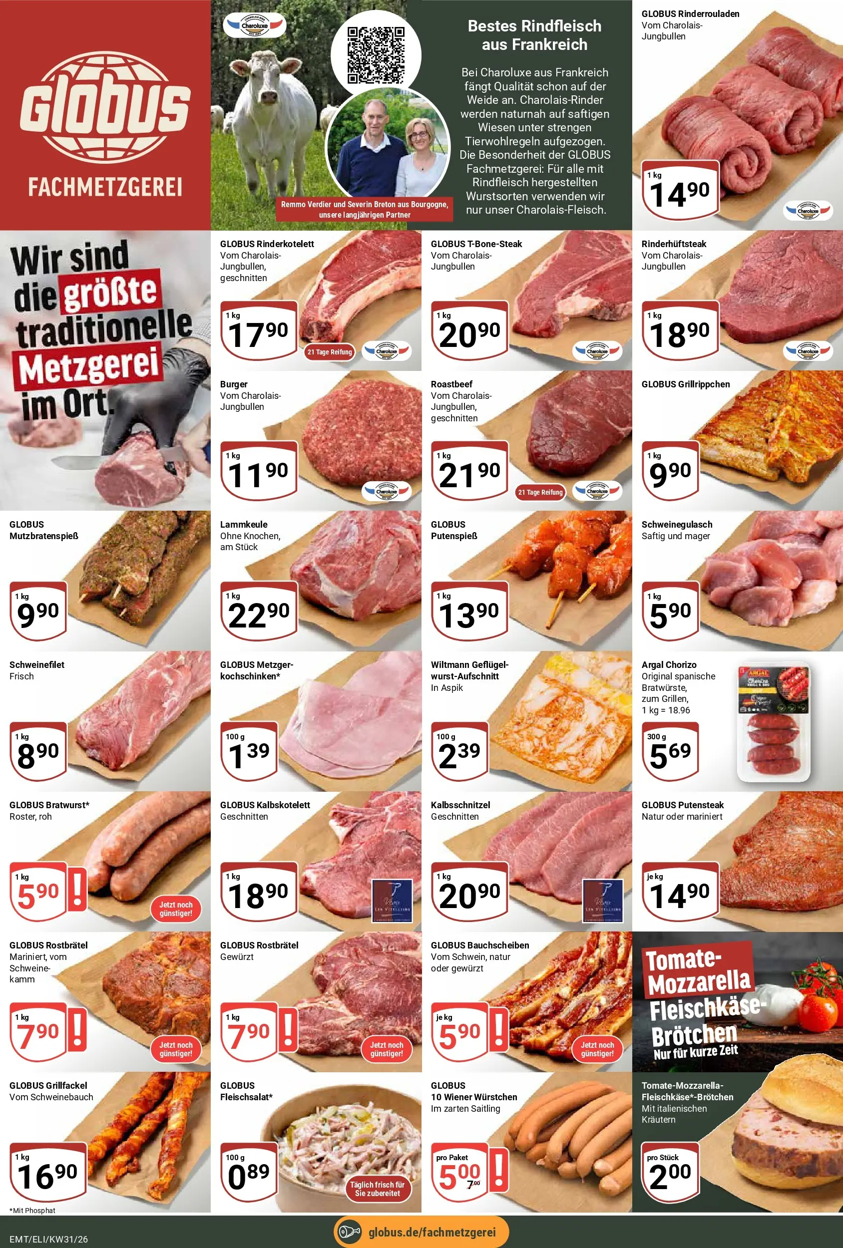 Globus Prospekt Mittelhausen (ab 27.07.2026) » Angebote online | Seite: 8 | Produkte: Schweinebauch, Burger, Roastbeef, Schweinefilet
