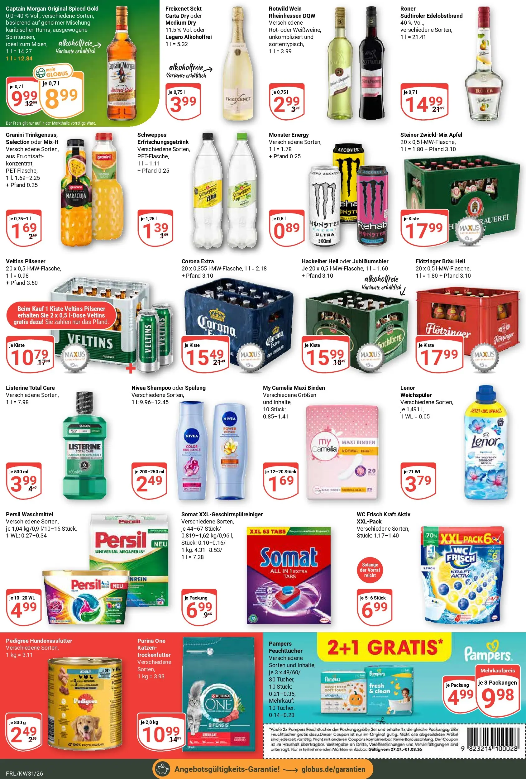 Globus Prospekt Freilassing (ab 20.07.2026) » Angebote online | Seite: 8 | Produkte: Äpfel, Spülung, Granini, Veltins