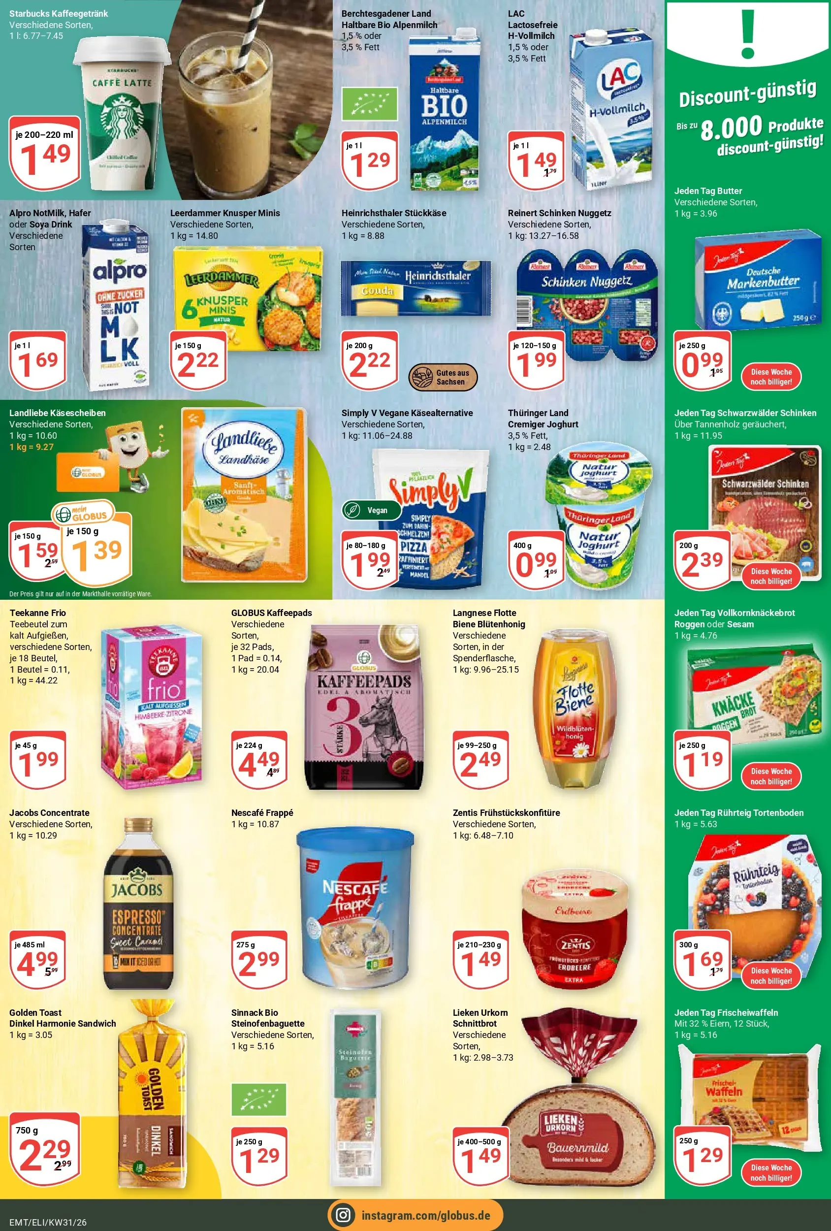 Globus Prospekt Mittelhausen (ab 27.07.2026) » Angebote online | Seite: 11 | Produkte: Toast, Gouda, Alpro, Zucker
