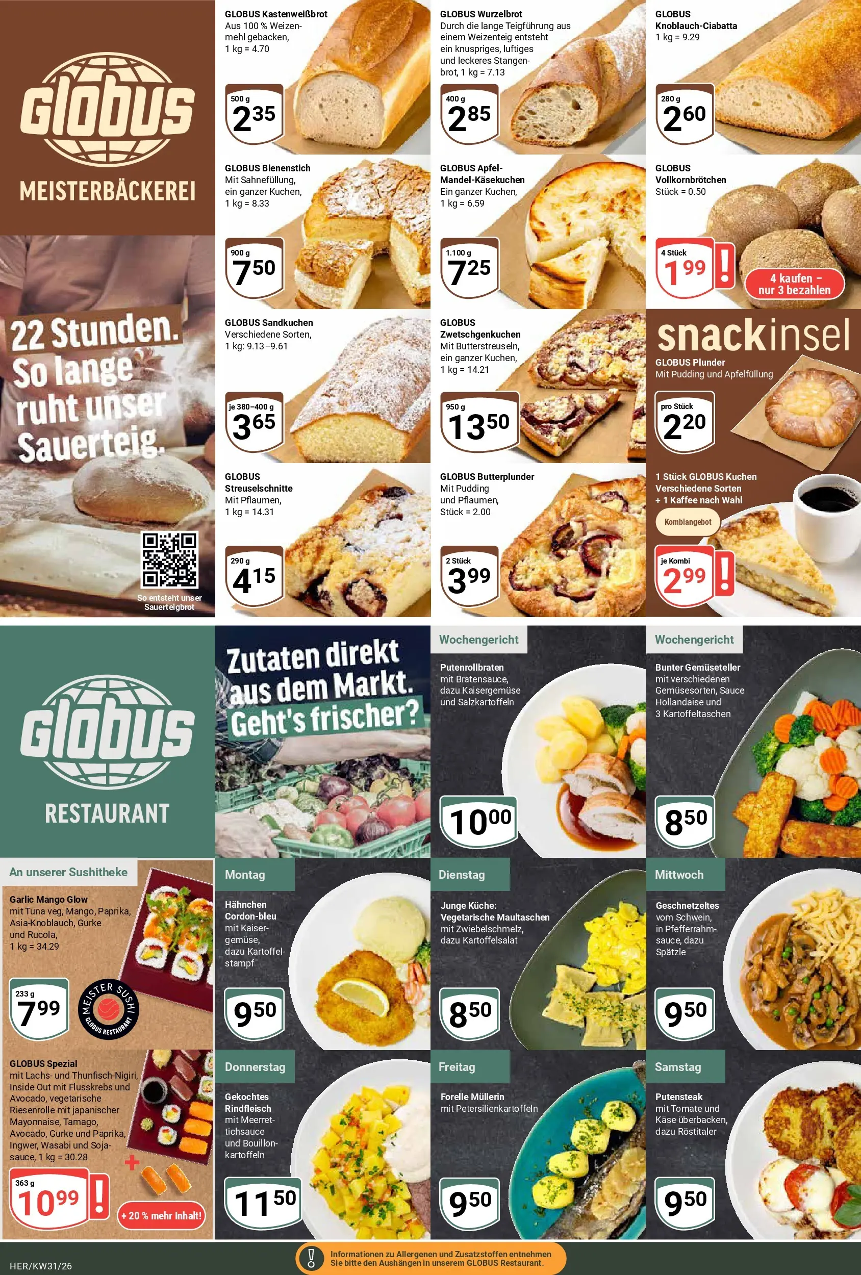 Globus Prospekt Hermsdorf (ab 27.07.2026) » Angebote online | Seite: 6 | Produkte: Mehl, Küche, Rindfleisch, Kuchen