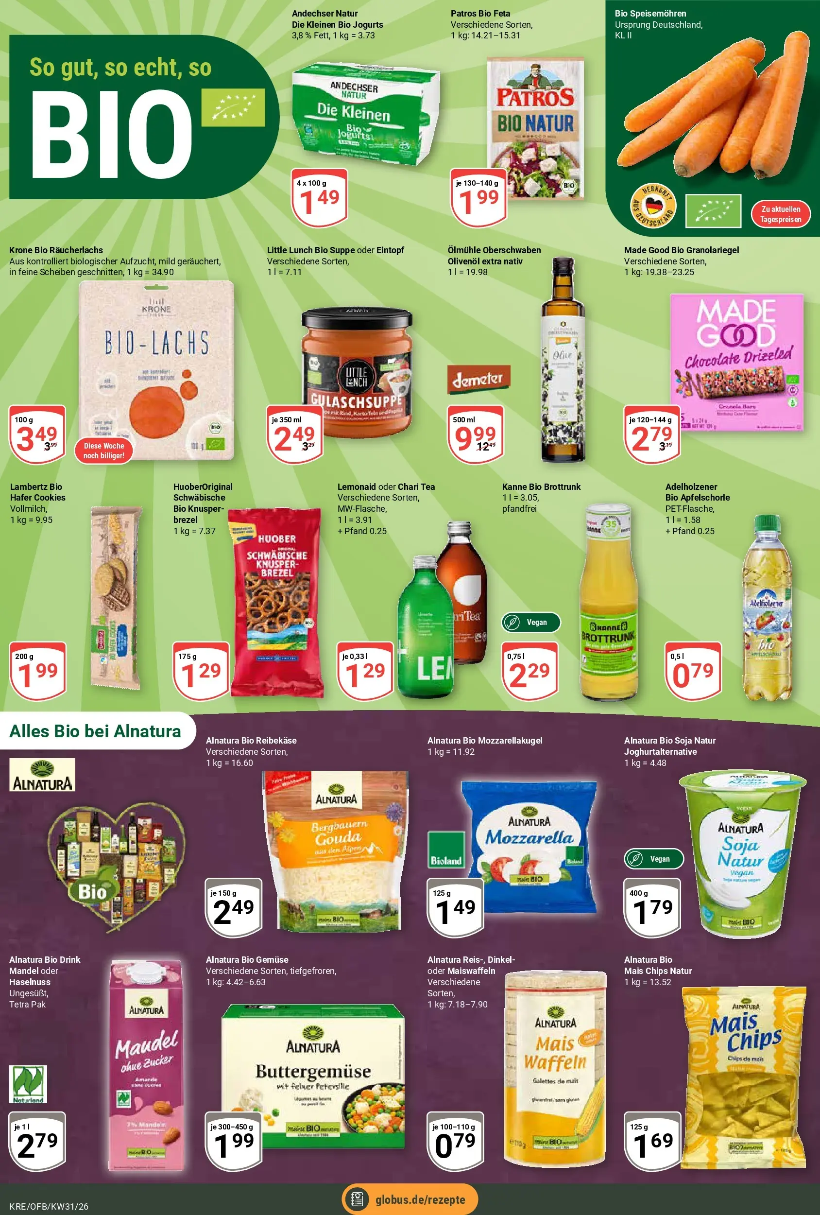 Globus Prospekt Krefeld (ab 27.07.2026) » Angebote online | Seite: 15 | Produkte: Mozzarella, Adelholzener, Waffeln, Gemüse