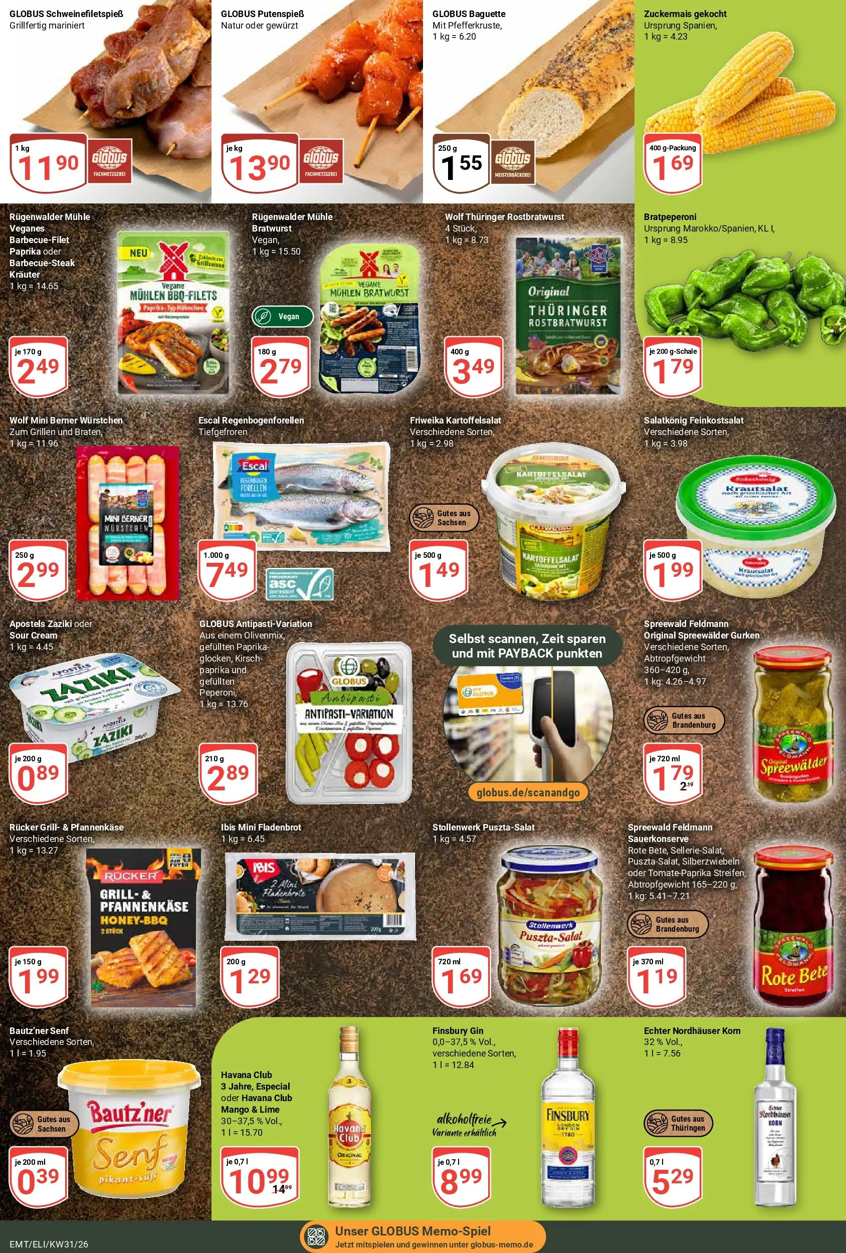 Globus Prospekt Mittelhausen (ab 27.07.2026) » Angebote online | Seite: 14 | Produkte: Bäckerei, Baguette, Paprika, Gin