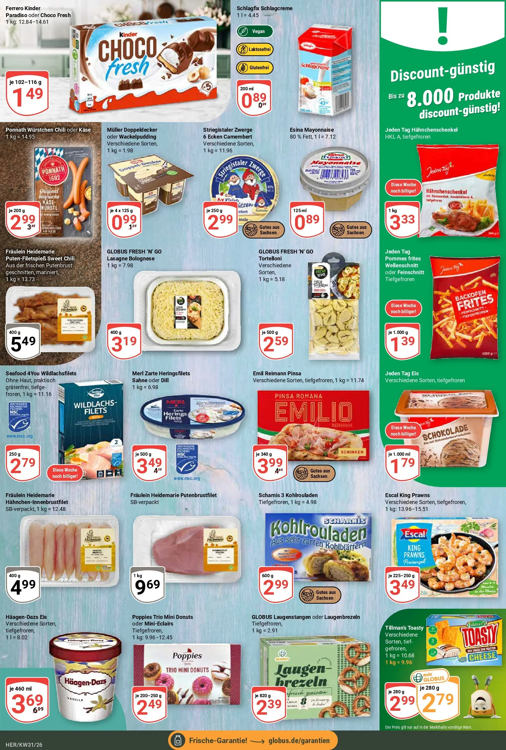 Globus Prospekt Hermsdorf (ab 27.07.2026) » Angebote online | Seite: 9 | Produkte: Pommes, Donuts, Chili, Dill