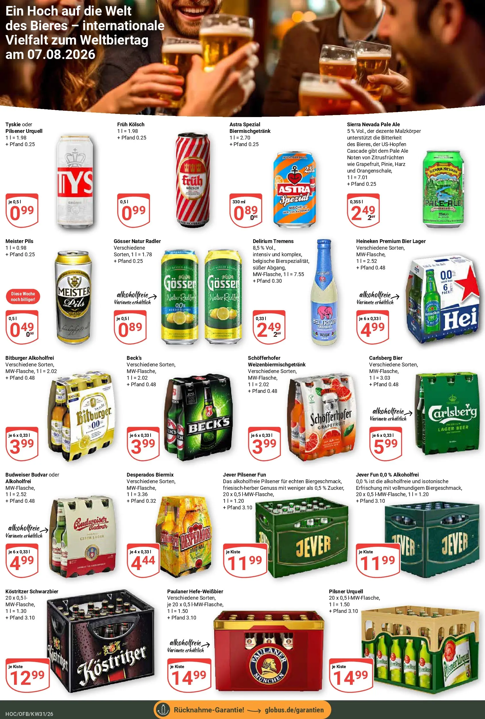 Globus Prospekt Hockenheim (ab 20.07.2026) » Angebote online | Seite: 19 | Produkte: Bier, Heineken, Jever, Paulaner