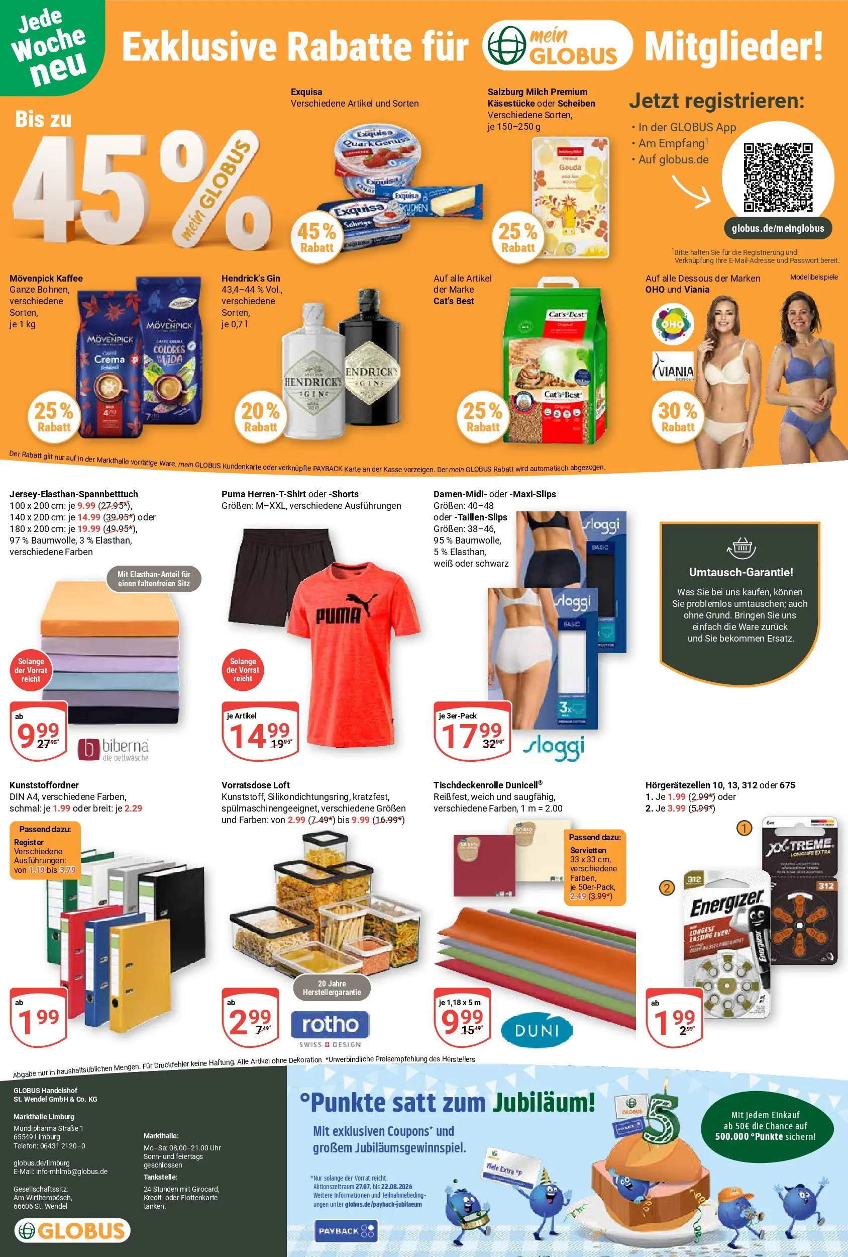 Globus Prospekt Limburg (ab 27.07.2026) » Angebote online | Seite: 29 | Produkte: Quark, Gouda, Kuchen, Uhr
