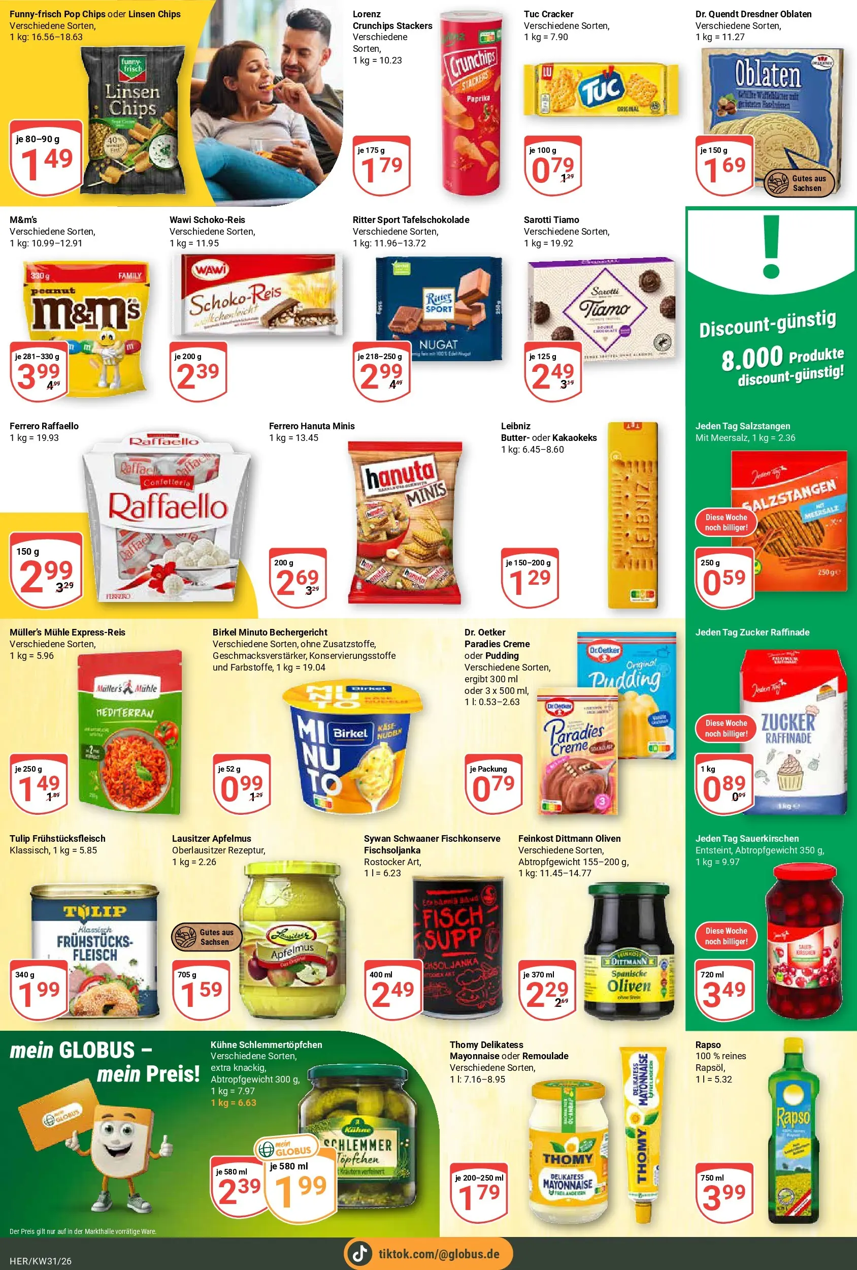 Globus Prospekt Hermsdorf (ab 27.07.2026) » Angebote online | Seite: 12 | Produkte: Raffaello, Ritter sport, Paprika, Fleisch