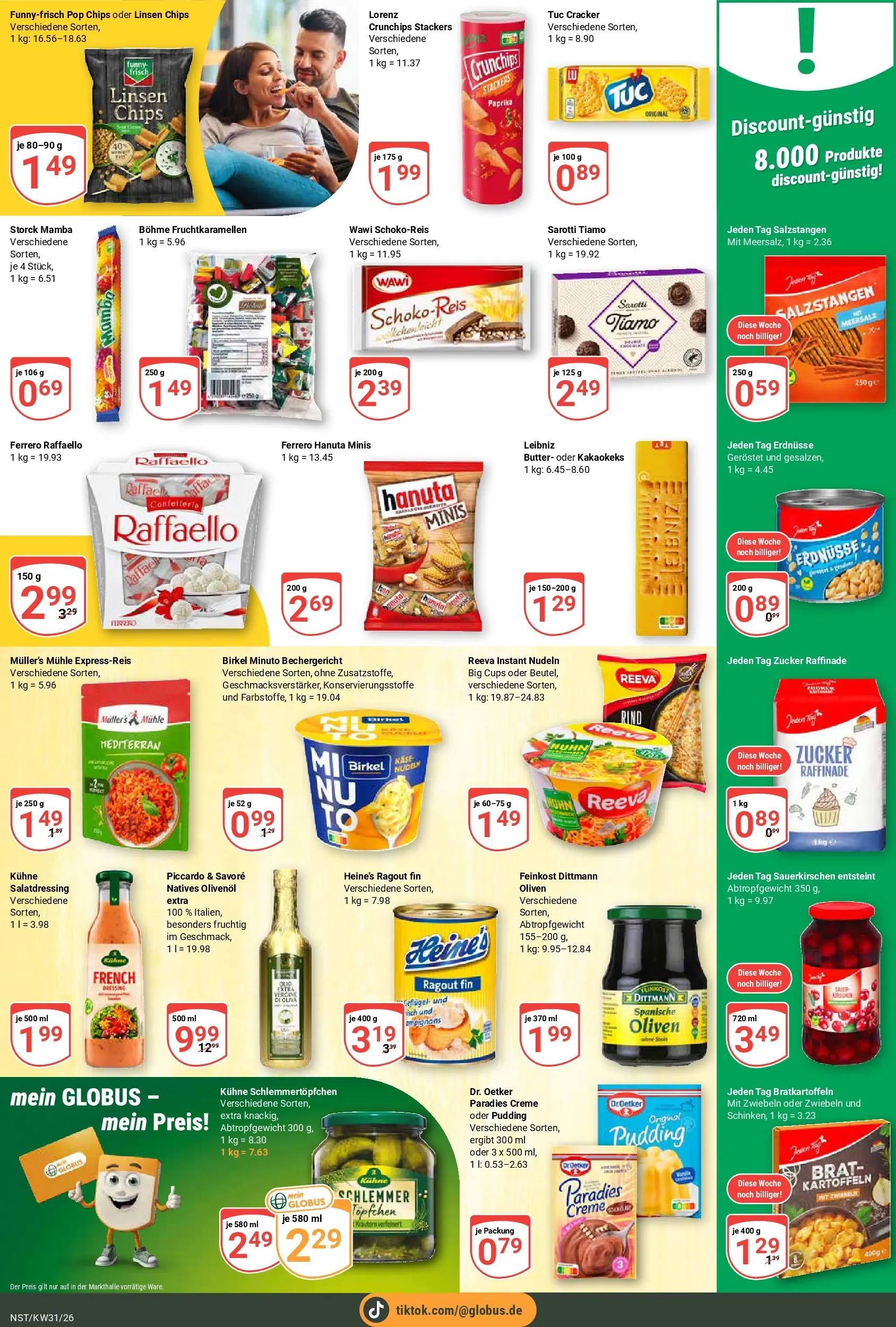 Globus Prospekt Neustadt (ab 27.07.2026) » Angebote online | Seite: 13 | Produkte: Raffaello, Mühle, Olivenol, Chips
