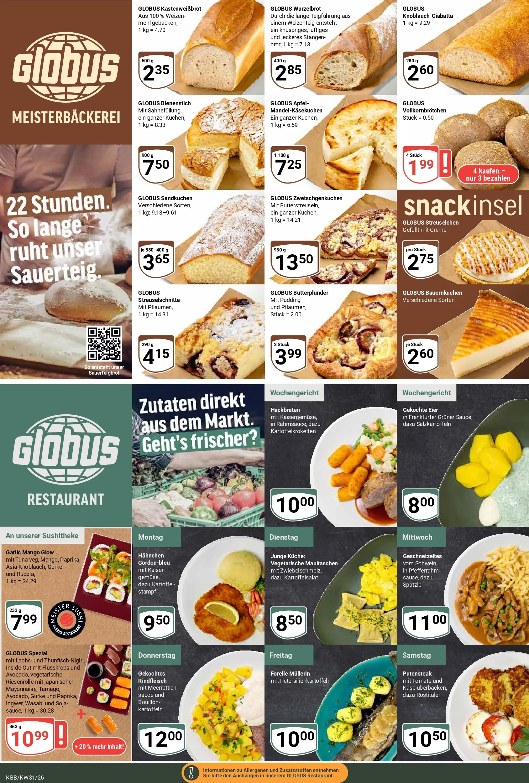 Globus Prospekt Koblenz-Bubenheim (ab 27.07.2026) » Angebote online | Seite: 7 | Produkte: Hahnchen, Käse, Eier, Creme