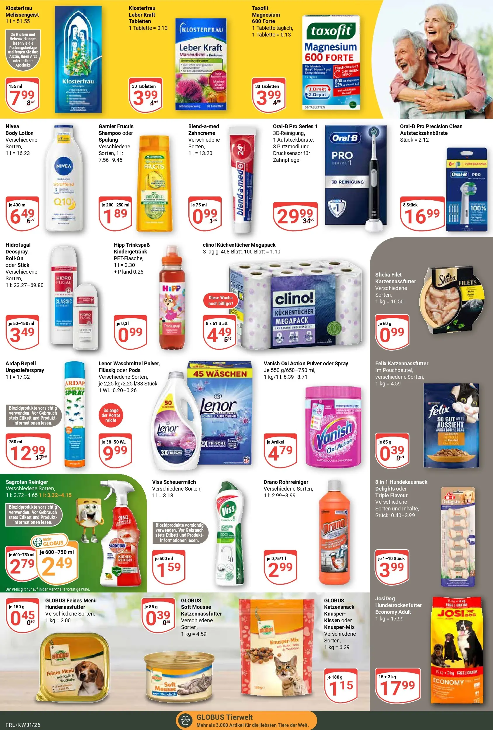 Globus Prospekt Freilassing (ab 20.07.2026) » Angebote online | Seite: 19 | Produkte: Kissen, Thunfisch, Shampoo, Waschmittel