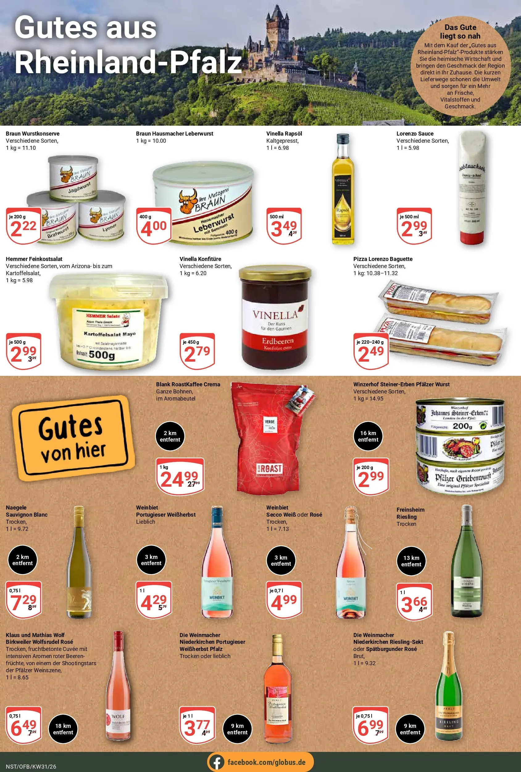 Globus Prospekt Neustadt (ab 27.07.2026) » Angebote online | Seite: 15 | Produkte: Rapsöl, Bratwurst, Wurst, Erdbeeren