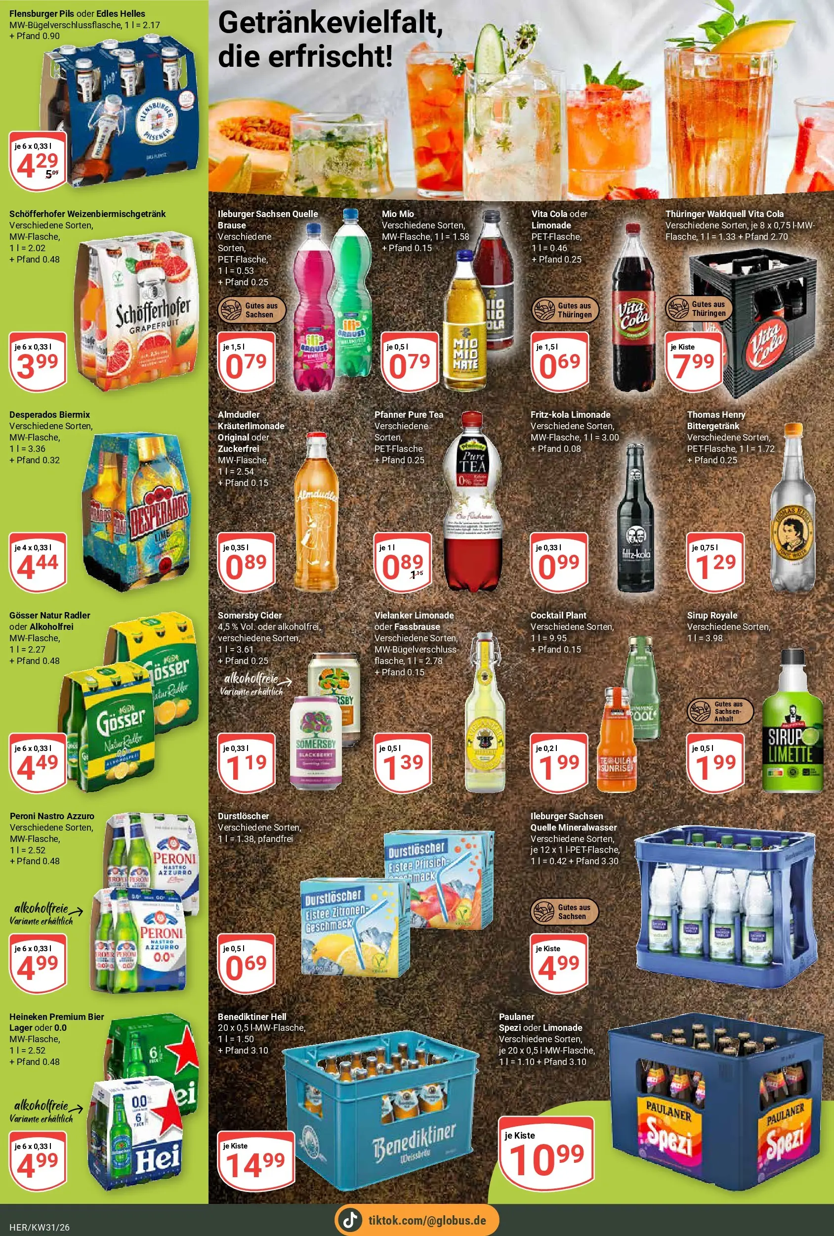 Globus Prospekt Hermsdorf (ab 27.07.2026) » Angebote online | Seite: 14 | Produkte: Radler, Pfirsich, Limette, Radio