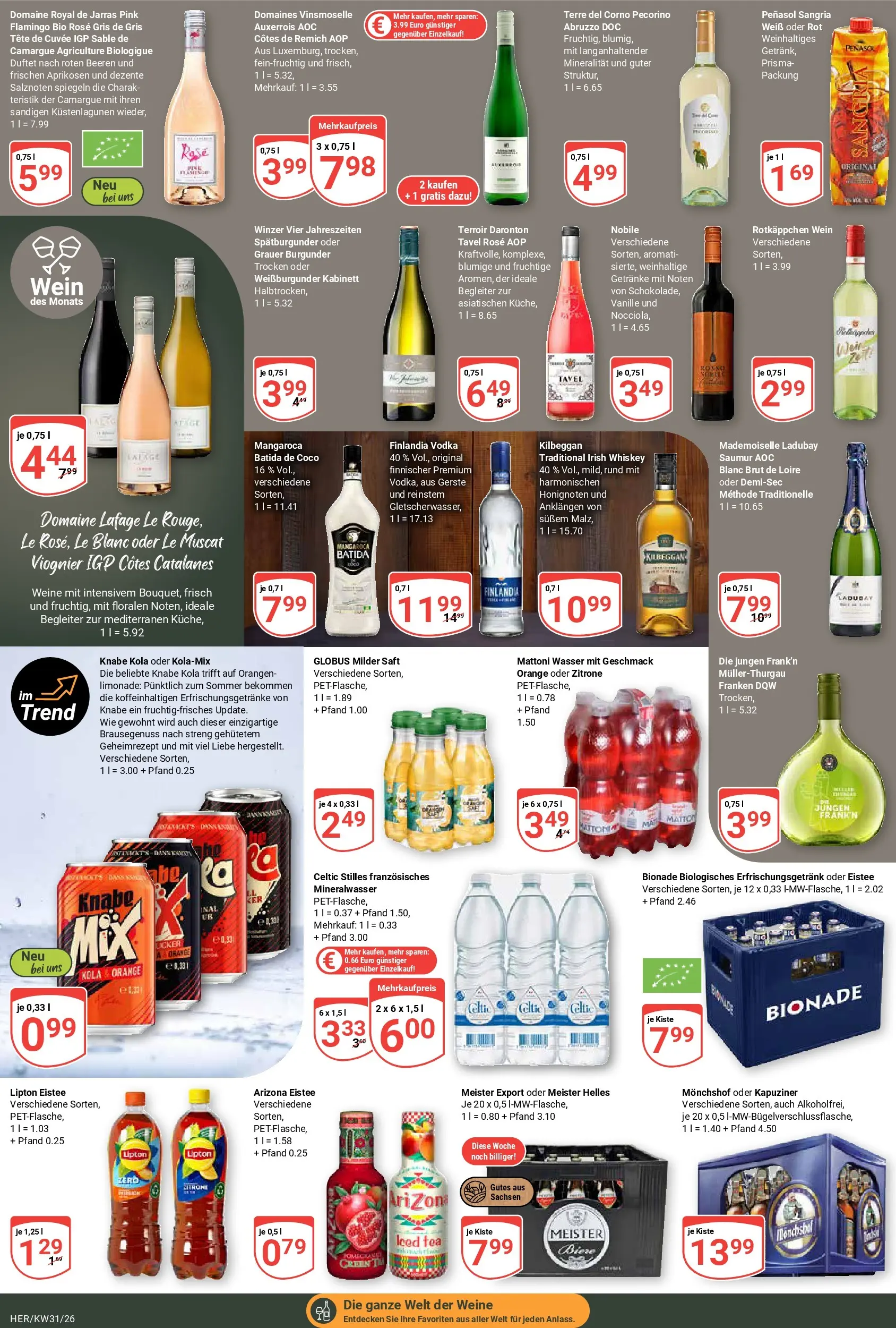 Globus Prospekt Hermsdorf (ab 27.07.2026) » Angebote online | Seite: 15 | Produkte: Batida de coco, Mineralwasser, Zitrone, Rotkäppchen