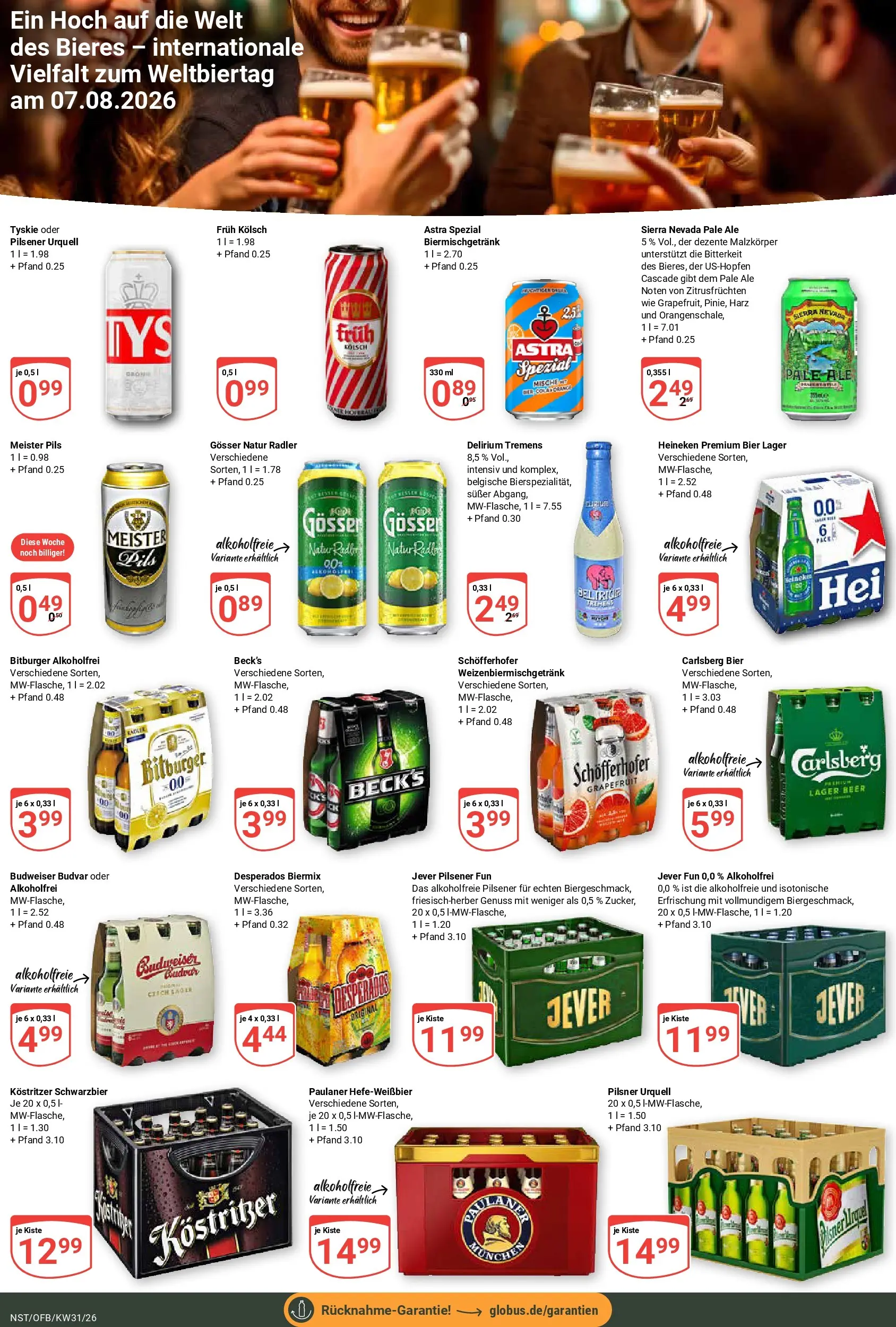 Globus Prospekt Neustadt (ab 27.07.2026) » Angebote online | Seite: 17 | Produkte: Bier, Heineken, Grapefruit, Budweiser