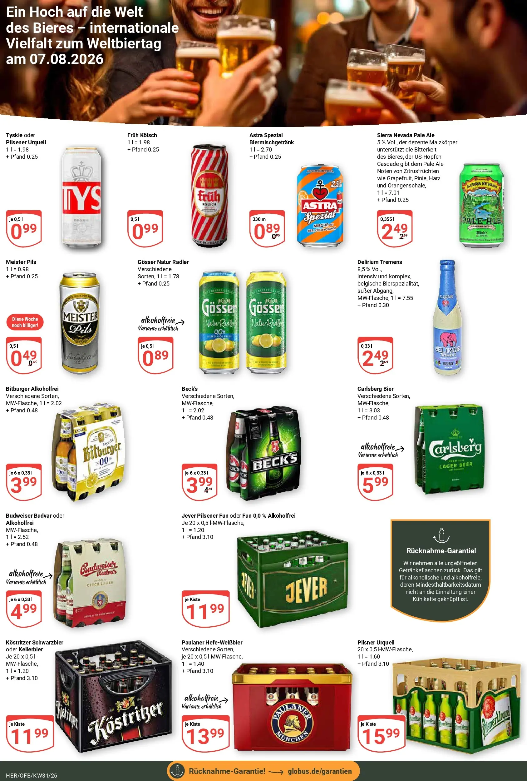 Globus Prospekt Hermsdorf (ab 27.07.2026) » Angebote online | Seite: 16 | Produkte: Kostritzer, Bier, Pils, Astra