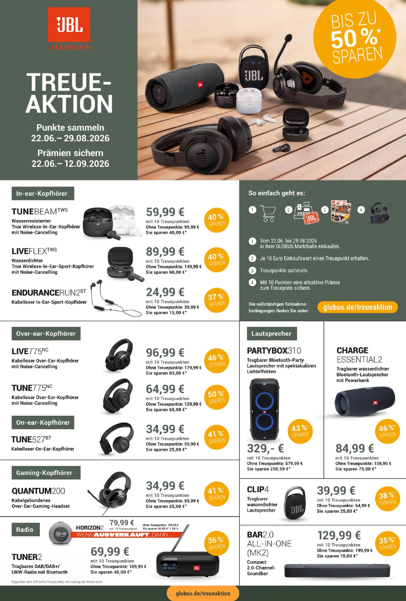 Globus Prospekt Saarbrücken-Güdingen (ab 27.07.2026) » Angebote online | Seite: 27 | Produkte: Lautsprecher, Soundbar, Powerbank, Radio