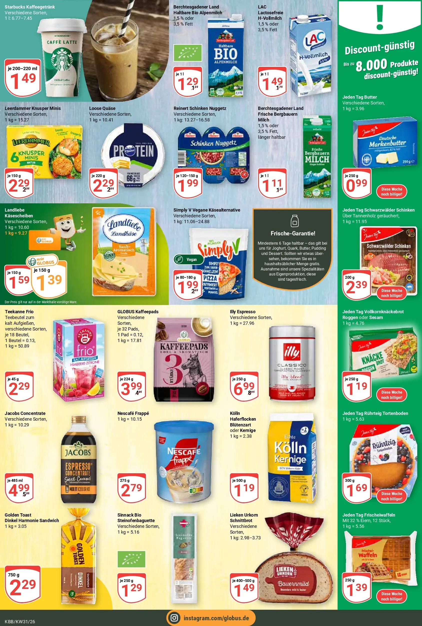 Globus Prospekt Koblenz-Bubenheim (ab 27.07.2026) » Angebote online | Seite: 11 | Produkte: Kaffeepads, Butter, Leerdammer, Schinken