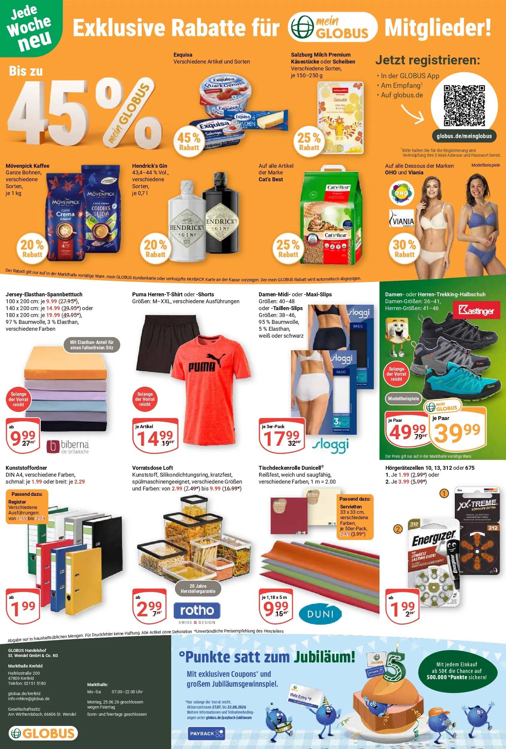 Globus Prospekt Krefeld (ab 27.07.2026) » Angebote online | Seite: 29 | Produkte: Kaffee, Bettwäsche, Gin, Uhr