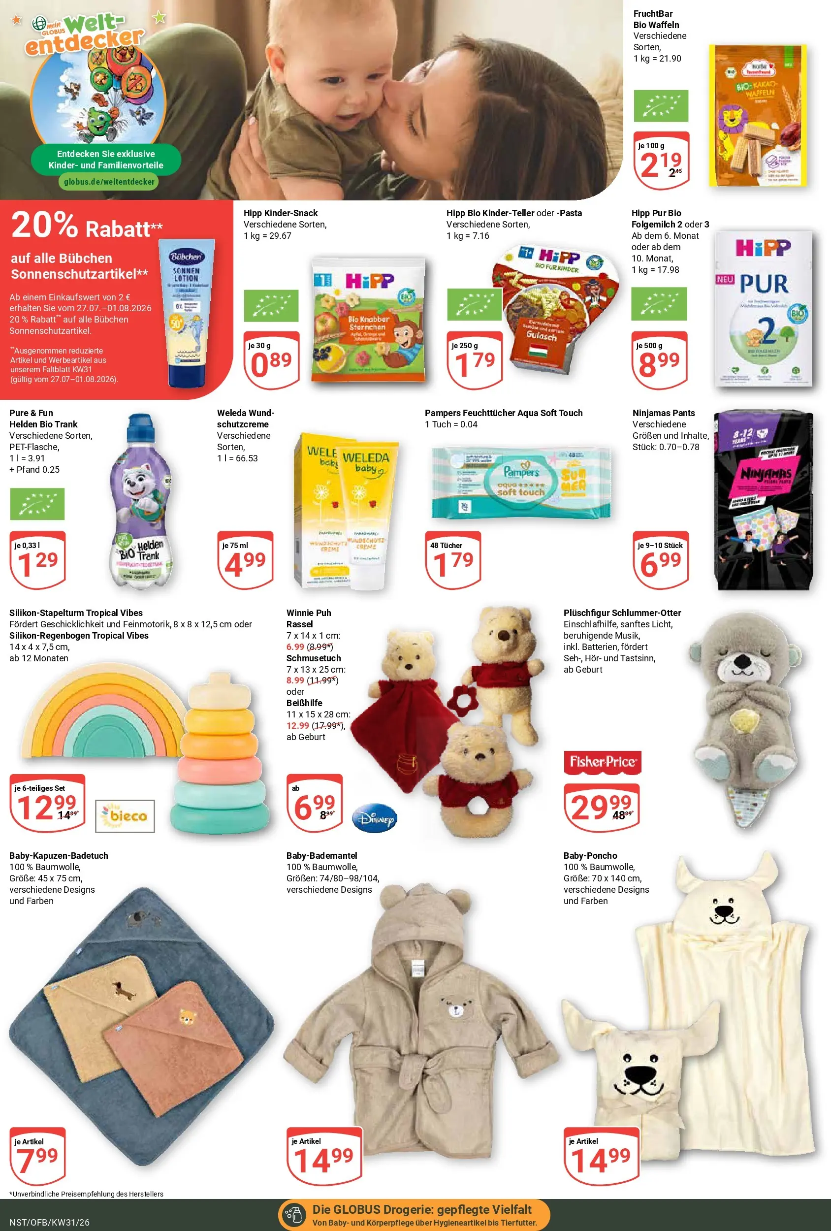 Globus Prospekt Neustadt (ab 27.07.2026) » Angebote online | Seite: 20 | Produkte: Pampers, Waffeln, Gulasch, Pasta