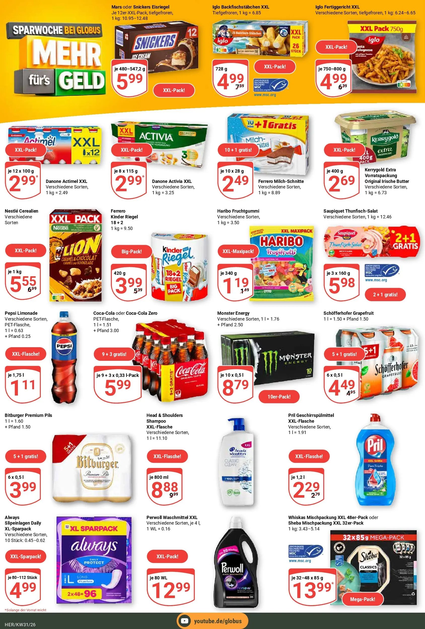 Globus Prospekt Hermsdorf (ab 27.07.2026) » Angebote online | Seite: 19 | Produkte: Activia, Limonade, Pril, Whiskas