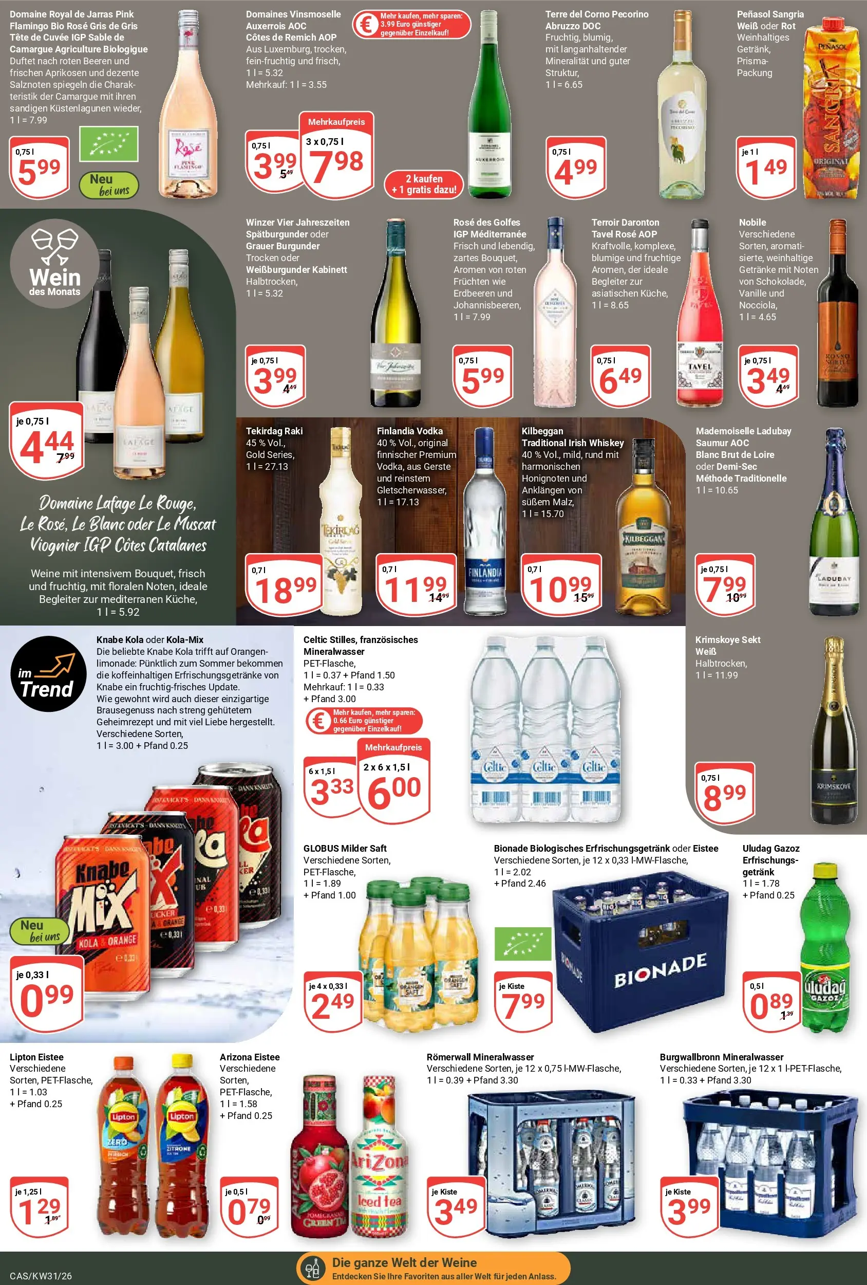 Globus Prospekt Castrop-Rauxel (ab 27.07.2026) » Angebote online | Seite: 17 | Produkte: Sekt, Limonade, Bionade, Zitrone