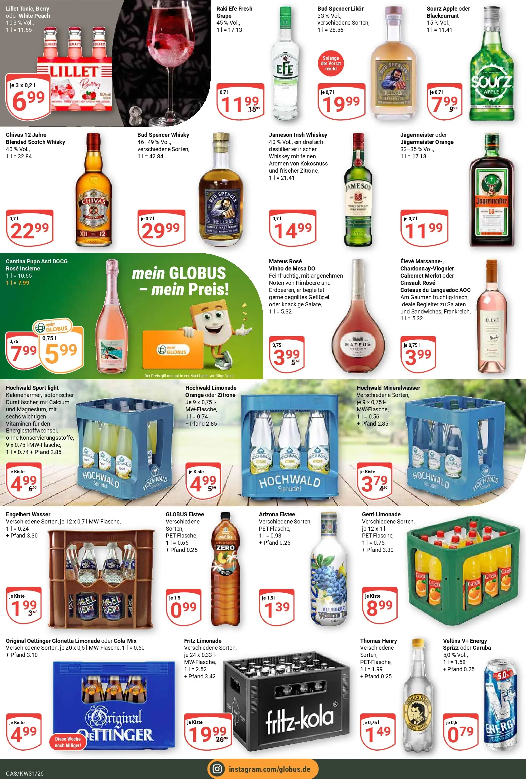 Globus Prospekt Castrop-Rauxel (ab 27.07.2026) » Angebote online | Seite: 18 | Produkte: Jameson, Jägermeister, Zitrone, Himbeere