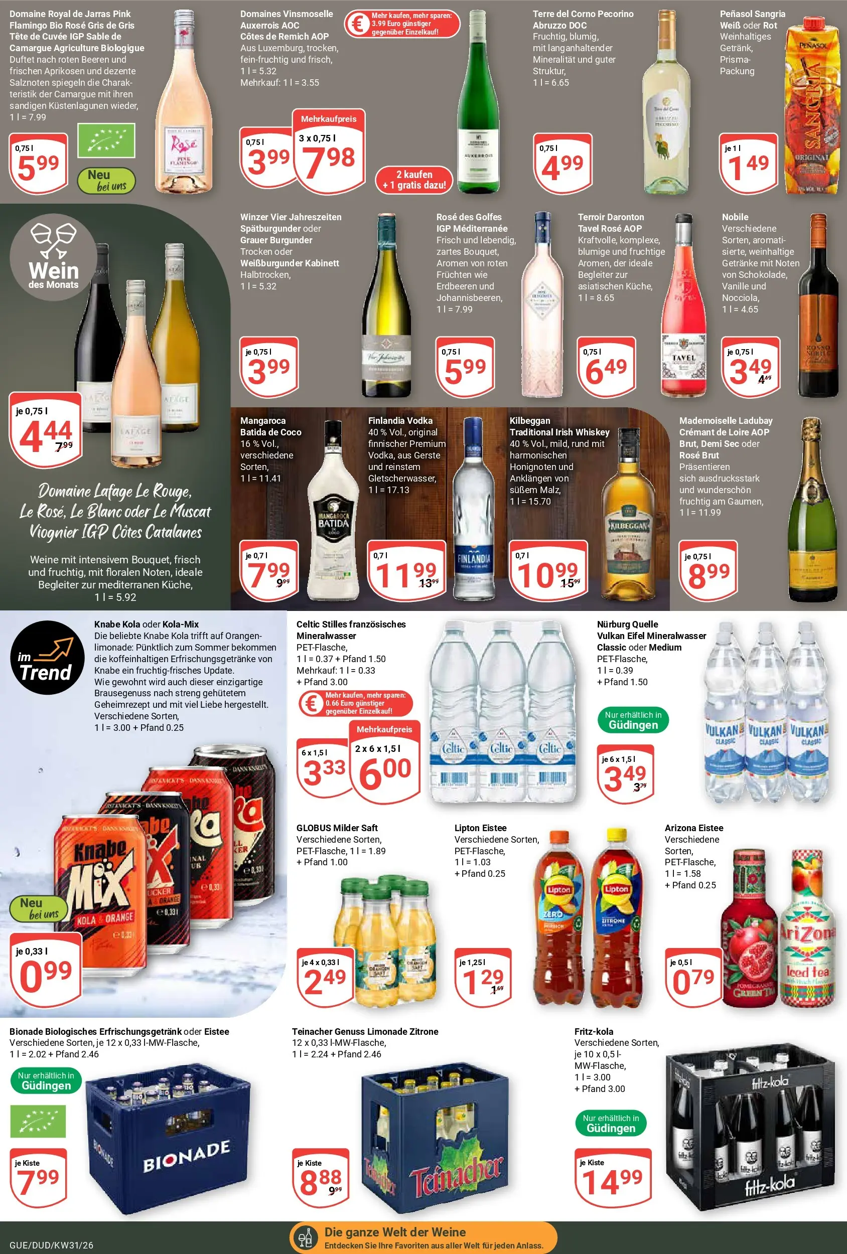 Globus Prospekt Saarbrücken-Güdingen (ab 27.07.2026) » Angebote online | Seite: 17 | Produkte: Orangen, Limonade, Wein, Vodka