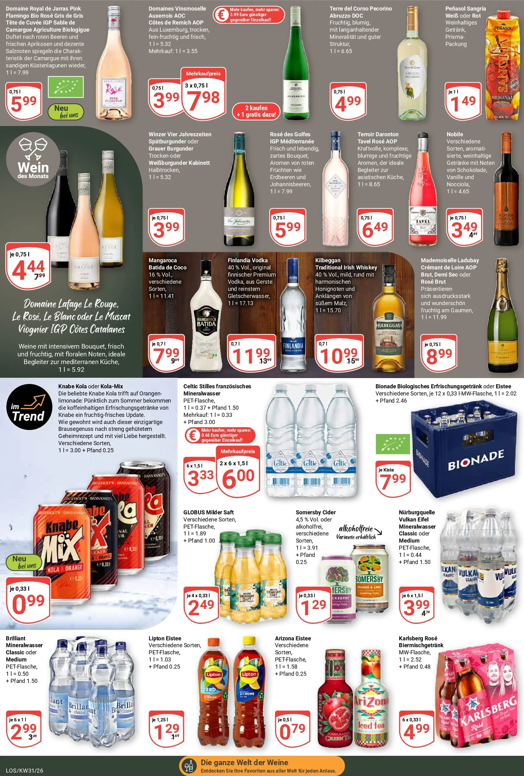 Globus Prospekt Losheim Am See (ab 27.07.2026) » Angebote online | Seite: 16 | Produkte: Orangen, Bionade, Saft, Wein