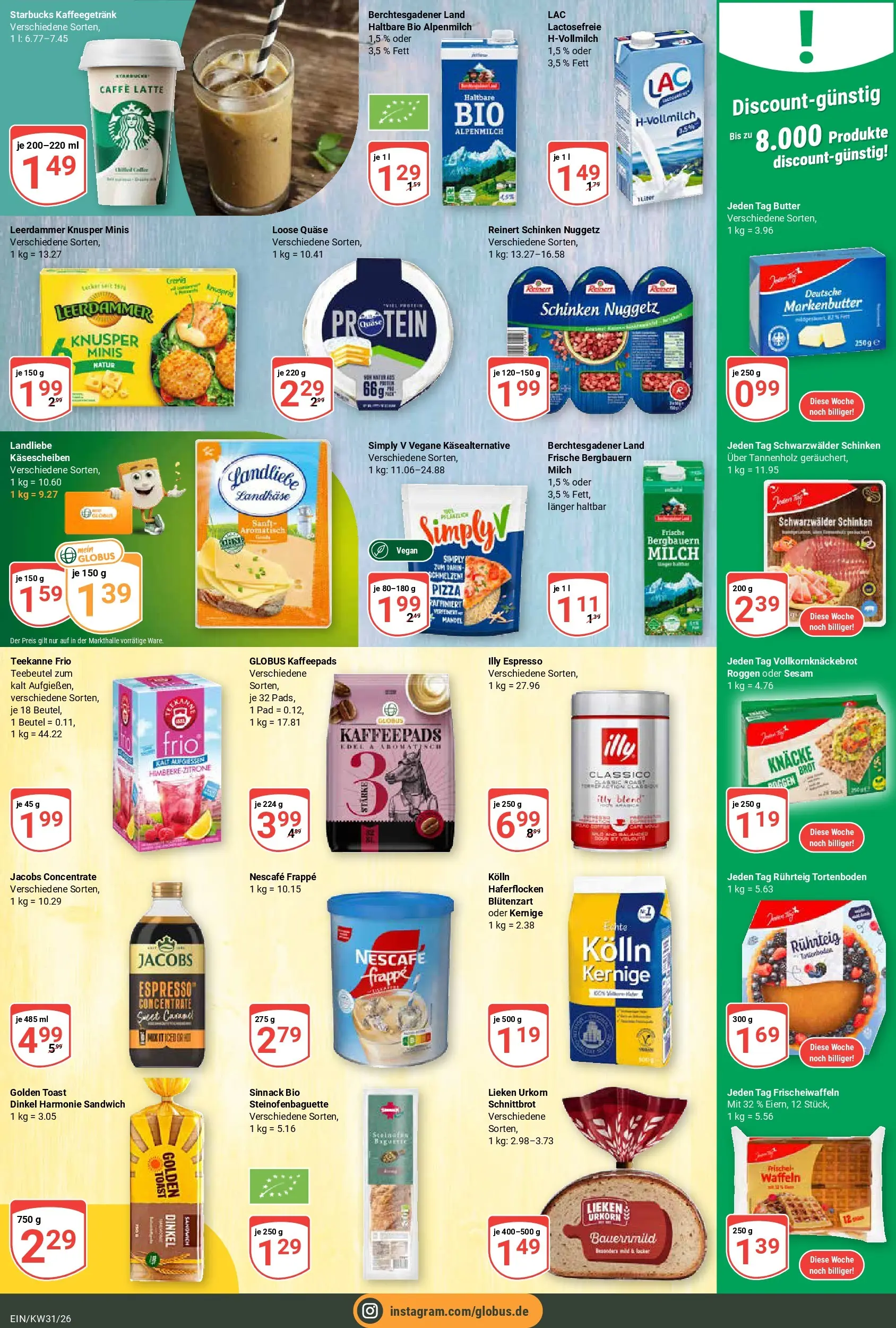 Globus Prospekt Homburg-Einöd (ab 27.07.2026) » Angebote online | Seite: 11 | Produkte: Nescafe, Starbucks, Brot, Pizza