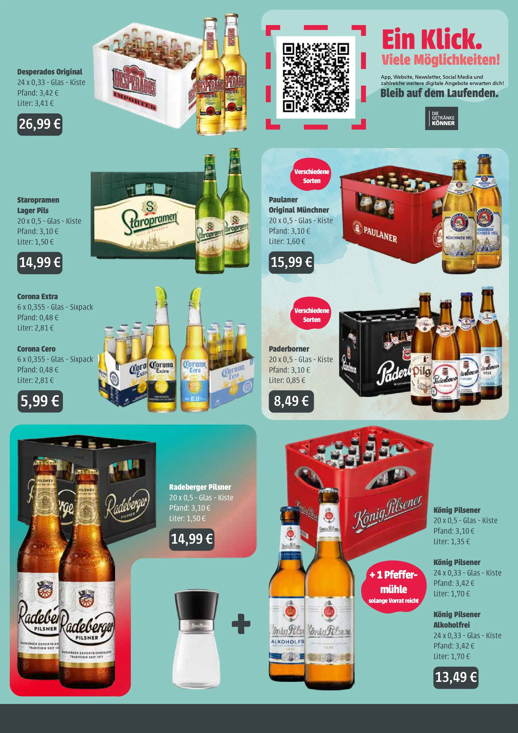 Angebote - Getränke Ellerkamp: Getränkeangebote (ab 27.07.2026) zum Blättern | Seite: 2 | Produkte: Konig pilsener, Pils, Pfeffer, Radeberger pilsner