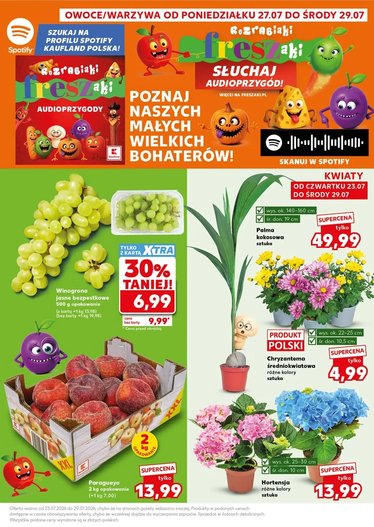 Kaufland - Kaufland Mocny Start ważne do 29.07 od 27.07.2026 - od jutra PDF | Strona: 3 | Produkty: Karta, Winogrona, Kwiaty