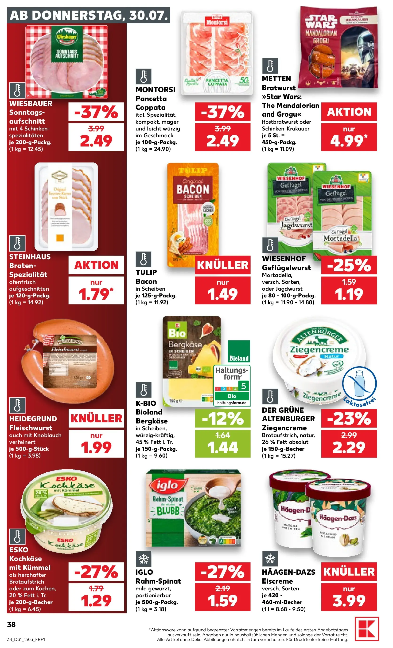 Prospekt Kaufland ab 30.07.2026 ยป Angebote und Werbung Online | Seite: 38 | Produkte: Iglo, Bratwurst, Eiscreme, Knoblauch Prospekt Kaufland ab 30.07.2026 ยป Angebote Online zum Blรคttern | Seite: 38 | Produkte: Iglo, Bratwurst, Eiscreme, Knoblauch