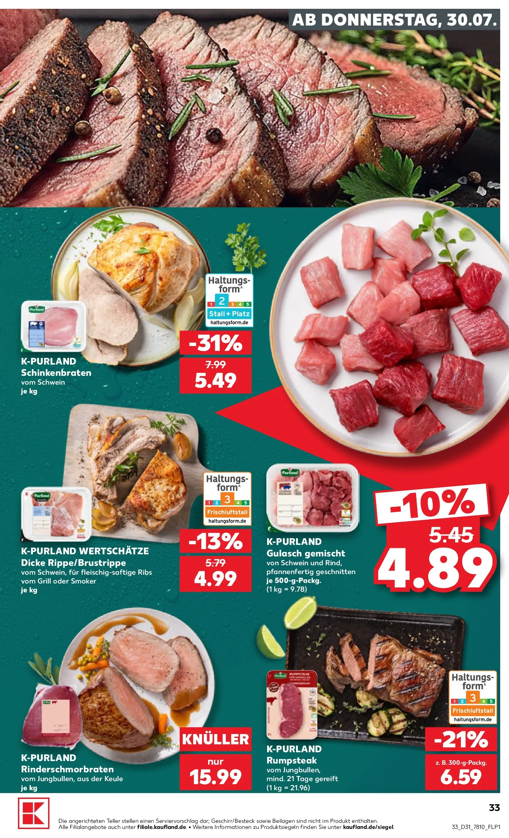 Prospekt Kaufland ab 30.07.2026 ยป Angebote und Werbung Online | Seite: 33 | Produkte: Rumpsteak, Grill, Gulasch Prospekt Kaufland ab 30.07.2026 ยป Angebote Online zum Blรคttern | Seite: 33 | Produkte: Rumpsteak, Grill, Gulasch