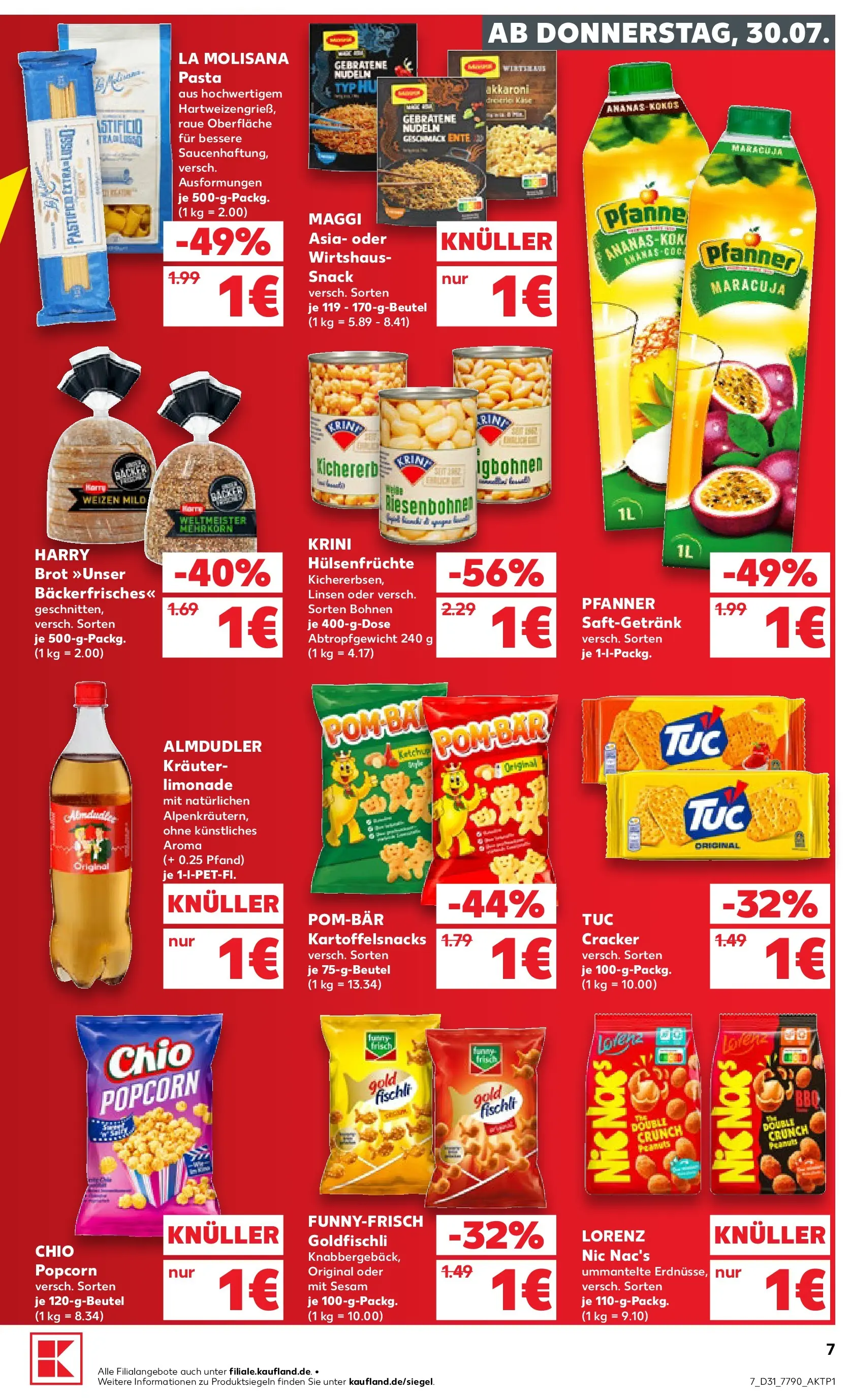 Prospekt Kaufland ab 30.07.2026 ยป Angebote und Werbung Online | Seite: 7 | Produkte: Maggi, Limonade, Brot, Ente Prospekt Kaufland ab 30.07.2026 ยป Angebote Online zum Blรคttern | Seite: 7 | Produkte: Maggi, Limonade, Brot, Ente
