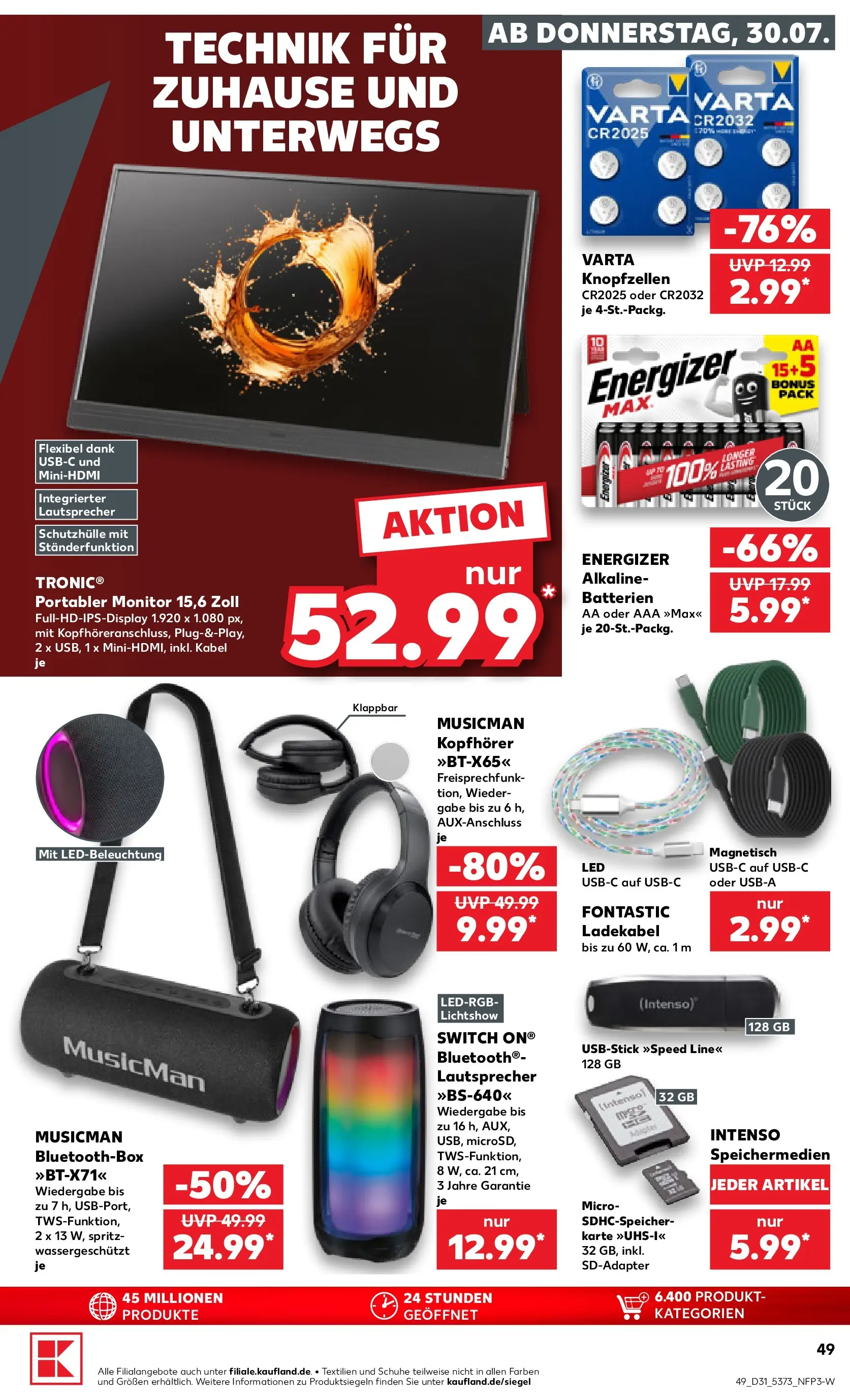 Prospekt Kaufland ab 30.07.2026 ยป Angebote und Werbung Online | Seite: 49 | Produkte: Kabel, Ladekabel, Monitor, Kopfhรถrer Prospekt Kaufland ab 30.07.2026 ยป Angebote Online zum Blรคttern | Seite: 49 | Produkte: Kabel, Ladekabel, Monitor, Kopfhรถrer