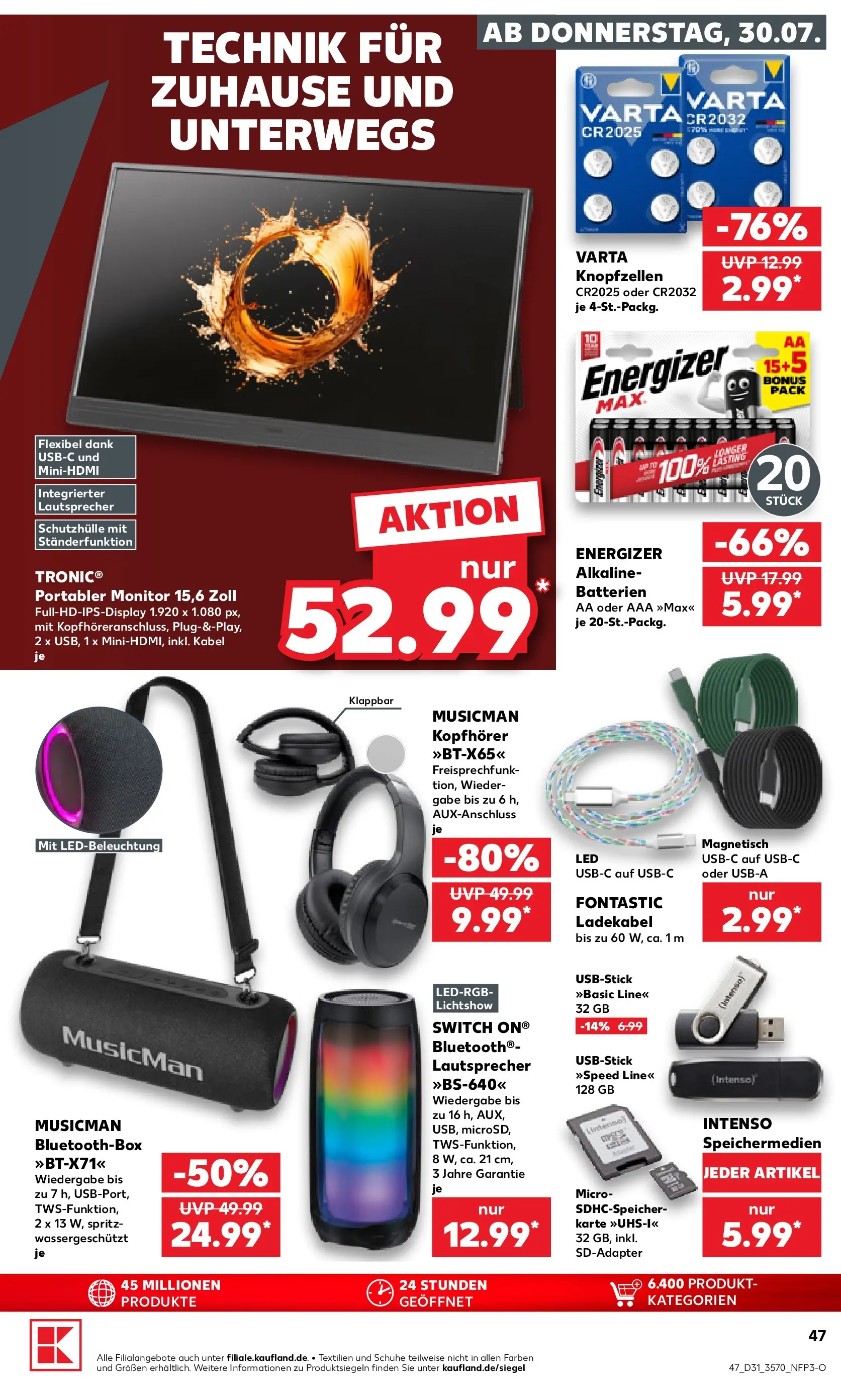 Prospekt Kaufland ab 30.07.2026 ยป Angebote und Werbung Online | Seite: 47 | Produkte: Kabel, Ladekabel, Monitor, Kopfhรถrer Prospekt Kaufland ab 30.07.2026 ยป Angebote Online zum Blรคttern | Seite: 47 | Produkte: Kabel, Ladekabel, Monitor, Kopfhรถrer