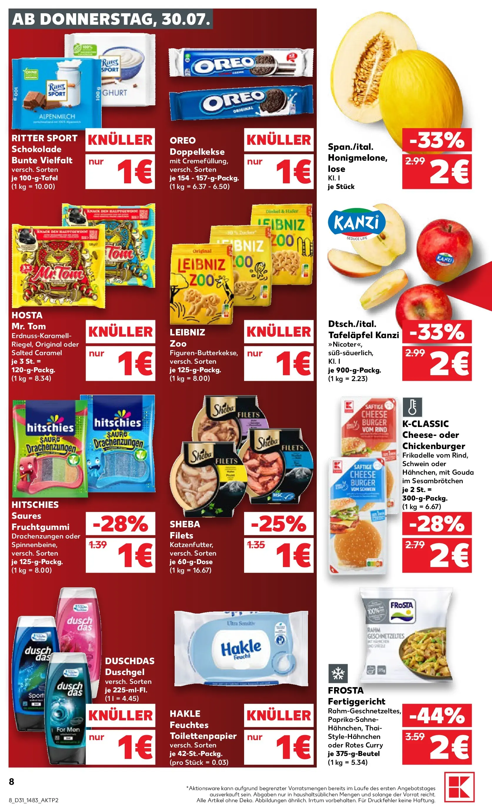 Prospekt Kaufland ab 30.07.2026 ยป Angebote und Werbung Online | Seite: 8 | Produkte: Milch, Gouda, Burger, Duschgel Prospekt Kaufland ab 30.07.2026 ยป Angebote Online zum Blรคttern | Seite: 8 | Produkte: Milch, Gouda, Burger, Duschgel