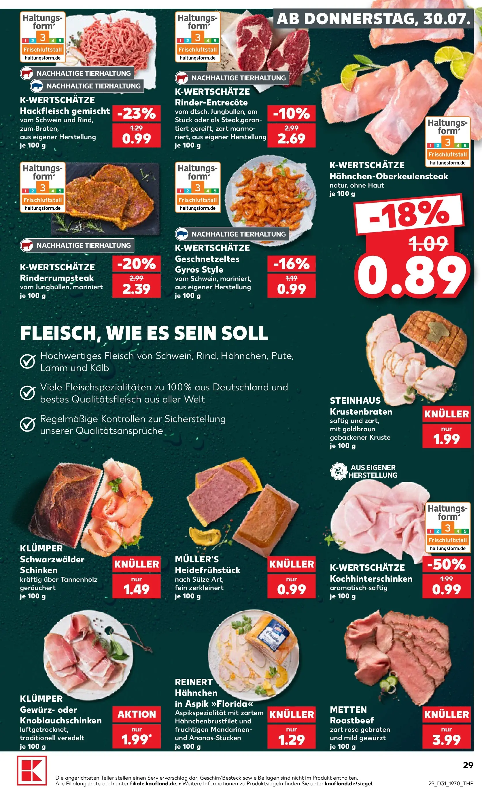 Prospekt Kaufland ab 30.07.2026 ยป Angebote und Werbung Online | Seite: 29 | Produkte: Krustenbraten, Roastbeef, Schinken, Fleisch Prospekt Kaufland ab 30.07.2026 ยป Angebote Online zum Blรคttern | Seite: 29 | Produkte: Krustenbraten, Roastbeef, Schinken, Fleisch