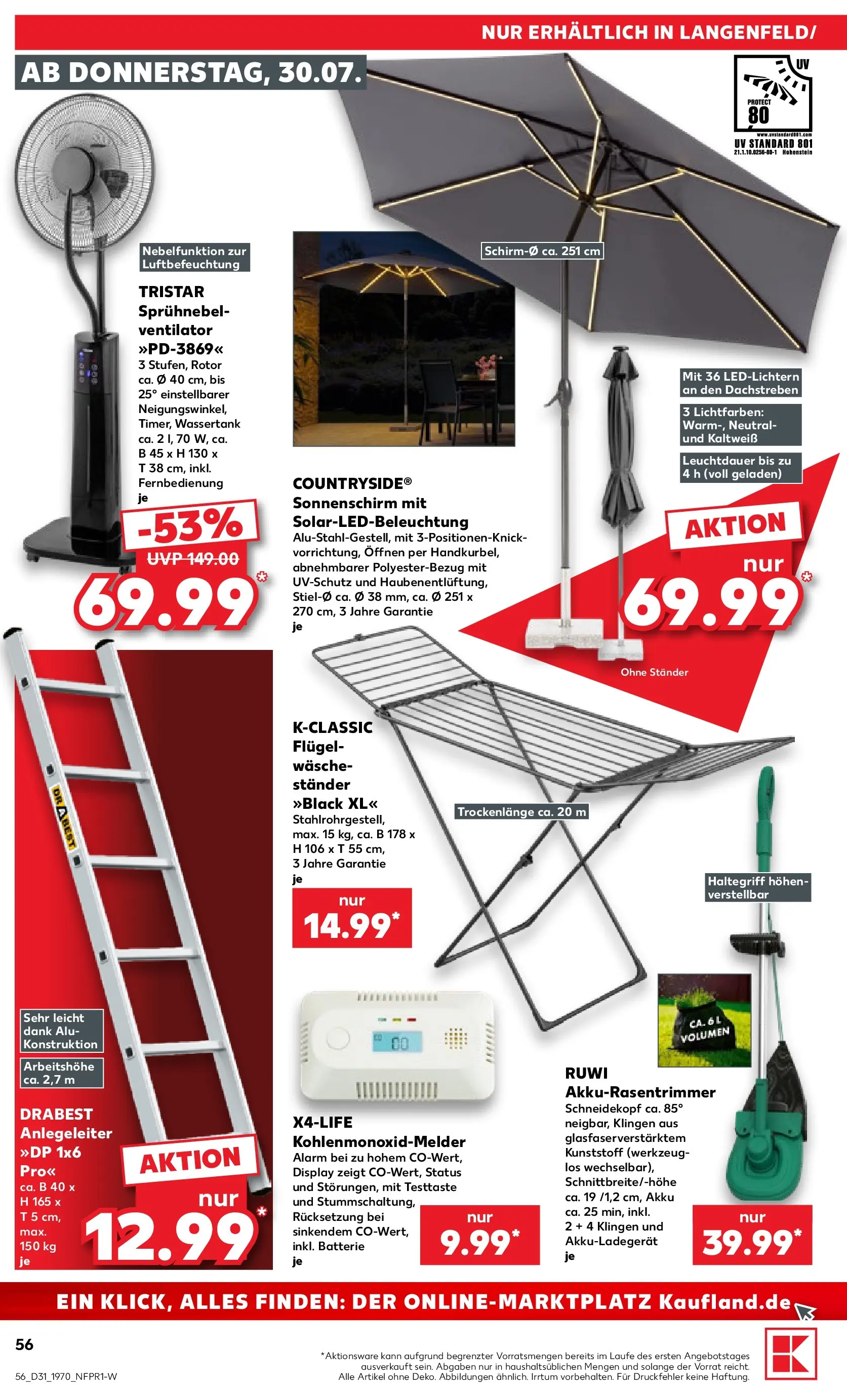 Prospekt Kaufland ab 30.07.2026 ยป Angebote und Werbung Online | Seite: 56 | Produkte: Ventilator, Batterie, Sonnenschirm Prospekt Kaufland ab 30.07.2026 ยป Angebote Online zum Blรคttern | Seite: 56 | Produkte: Ventilator, Batterie, Sonnenschirm