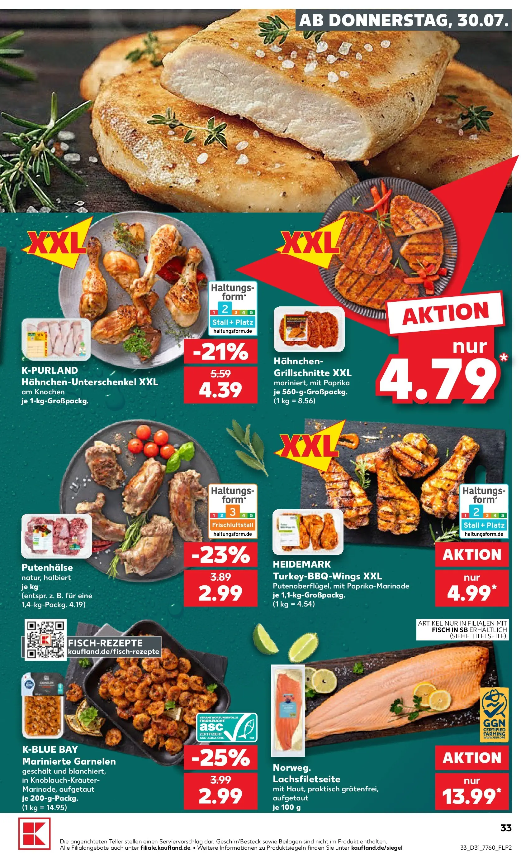 Prospekt Kaufland ab 30.07.2026 ยป Angebote und Werbung Online | Seite: 33 | Produkte: Hahnchen, Garnelen, Fisch, Paprika Prospekt Kaufland ab 30.07.2026 ยป Angebote Online zum Blรคttern | Seite: 33 | Produkte: Hahnchen, Garnelen, Fisch, Paprika