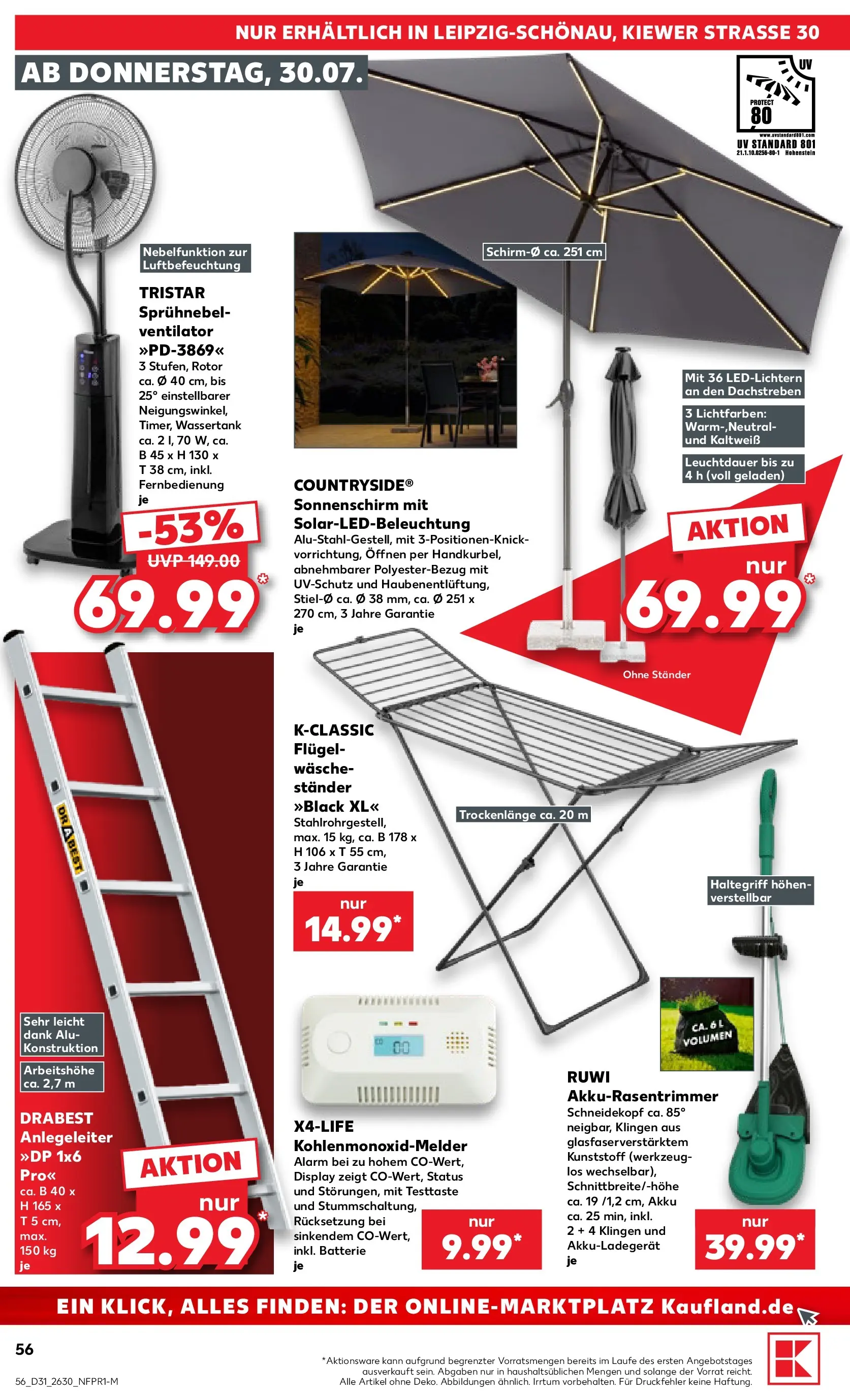Prospekt Kaufland ab 30.07.2026 ยป Angebote und Werbung Online | Seite: 56 | Produkte: Ventilator, Batterie, Sonnenschirm Prospekt Kaufland ab 30.07.2026 ยป Angebote Online zum Blรคttern | Seite: 56 | Produkte: Ventilator, Batterie, Sonnenschirm